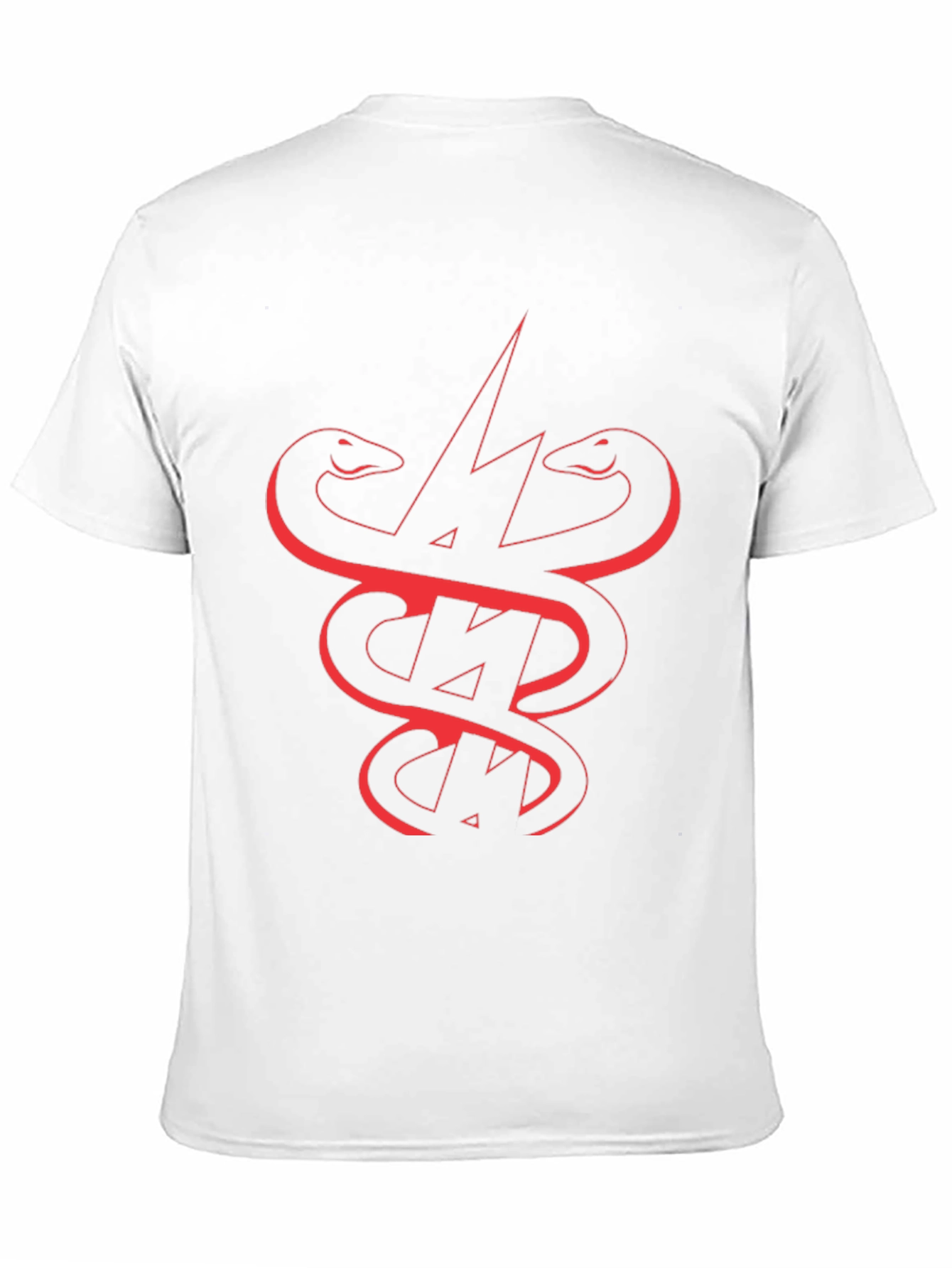 Black T-Shirt with Snake and Lightning Bolt Graphic