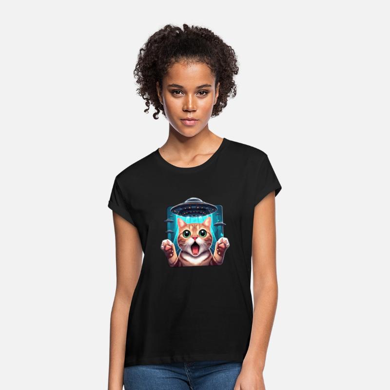 Funny Scared Cat With UFO Alien Attack 3D Effect