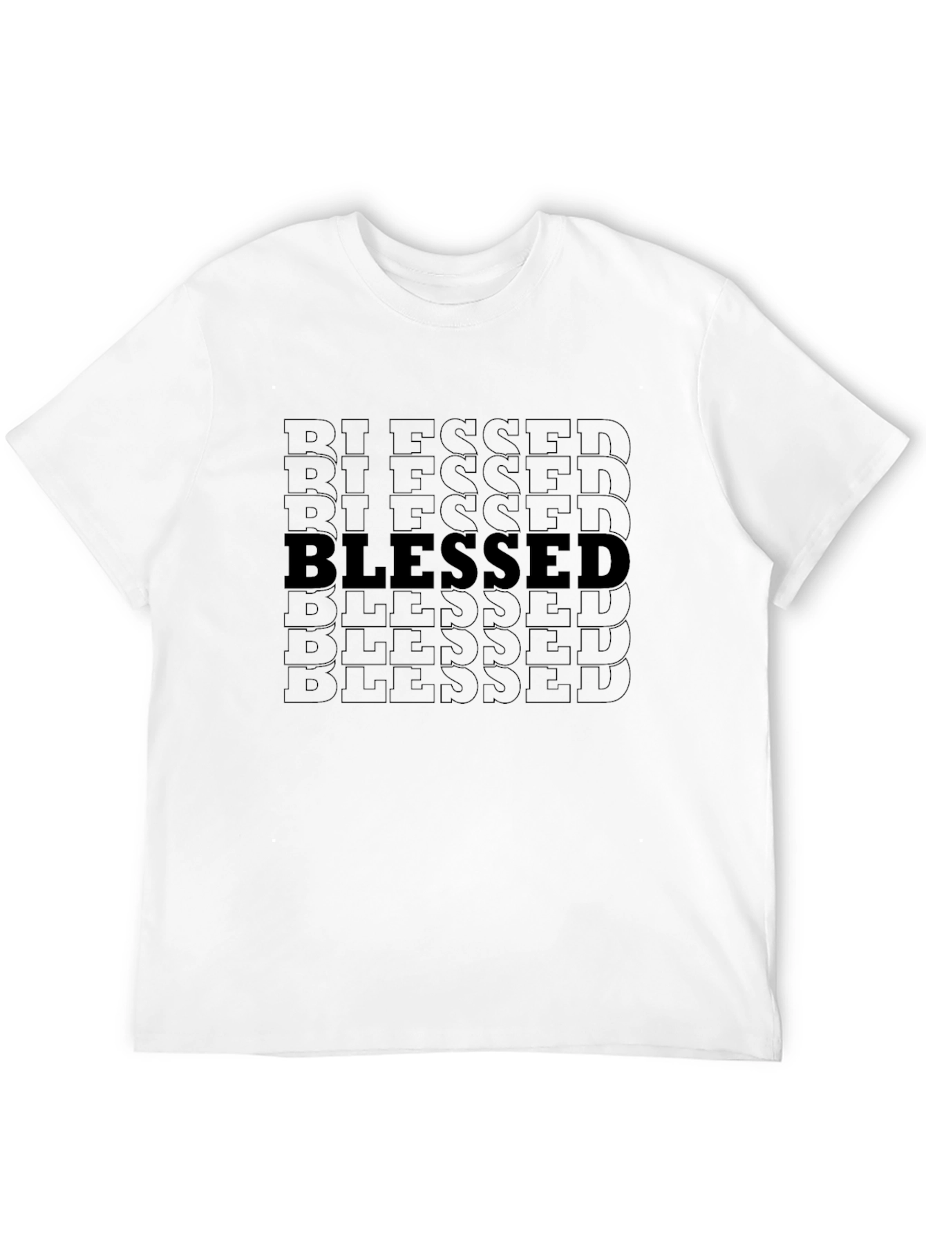 Blessed Graphic Print Mens Black T-Shirt