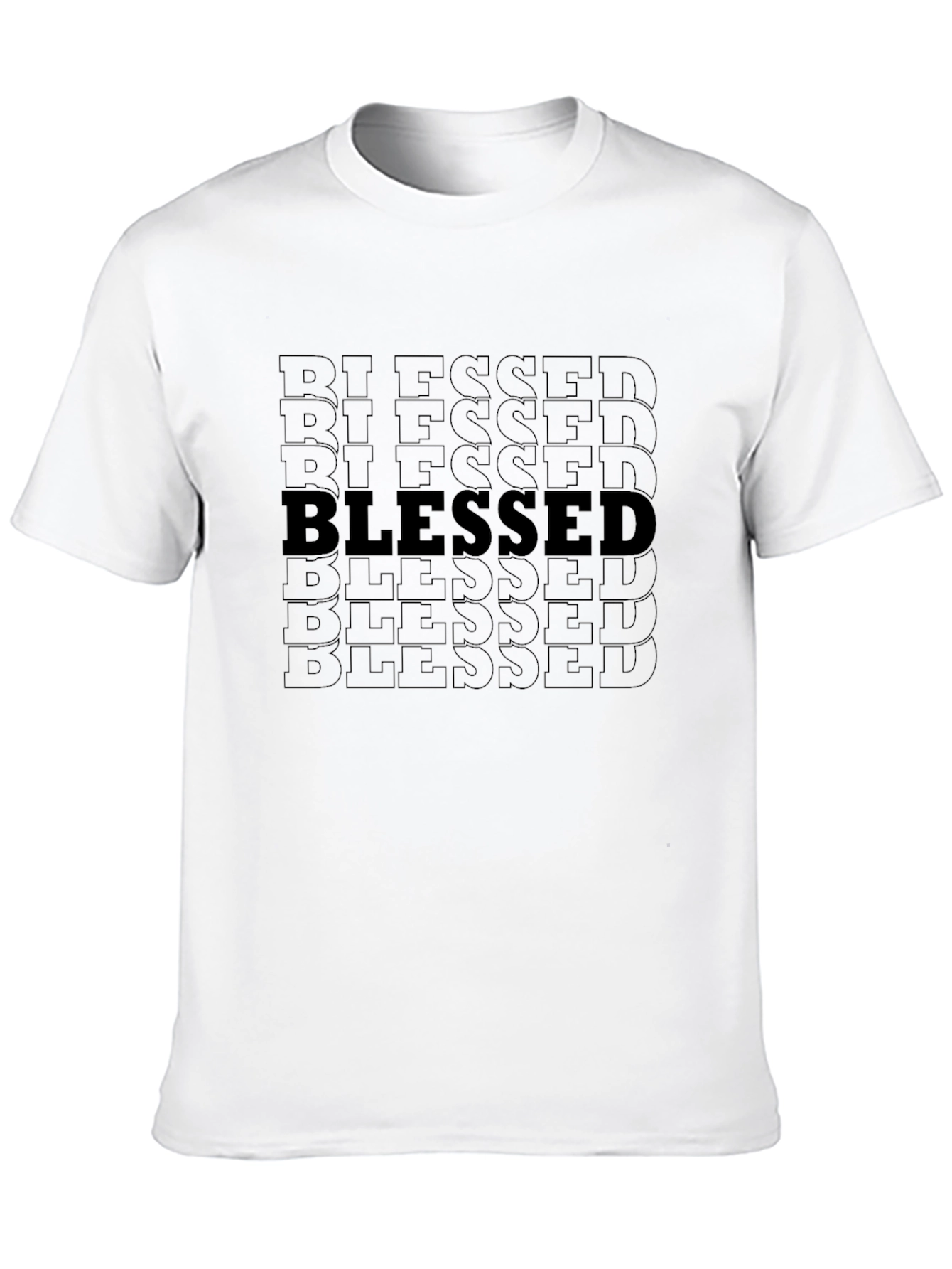 Blessed Graphic Print Mens Black T-Shirt