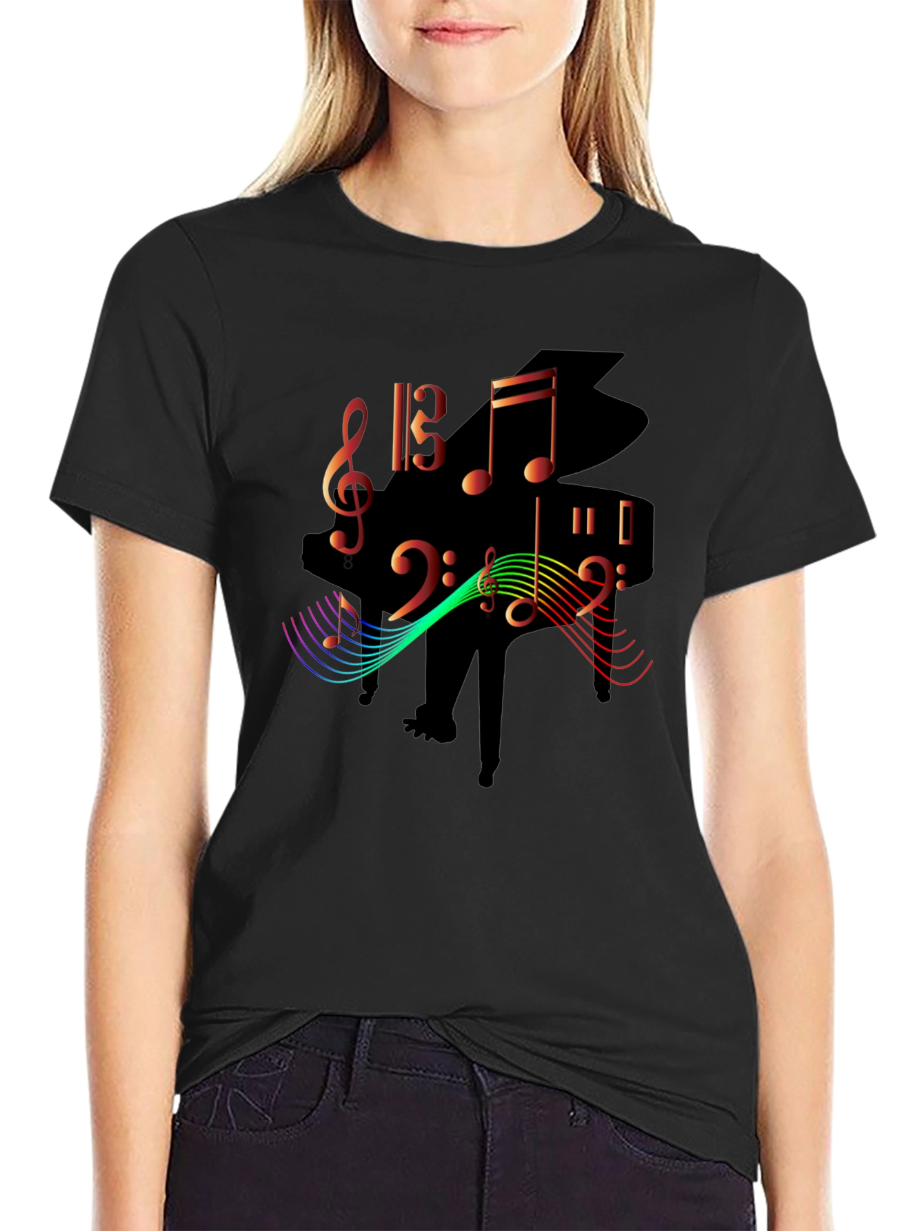 Musical Piano Graphic T-Shirt