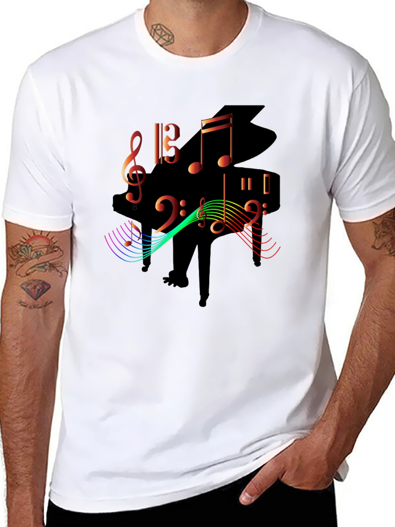 Musical Piano Graphic T-Shirt