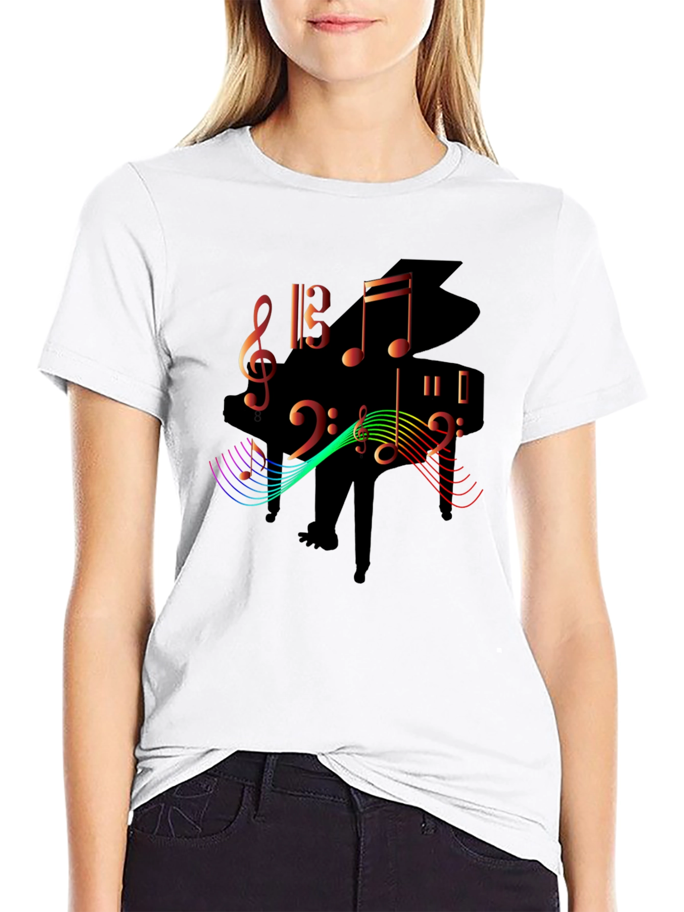Musical Piano Graphic T-Shirt