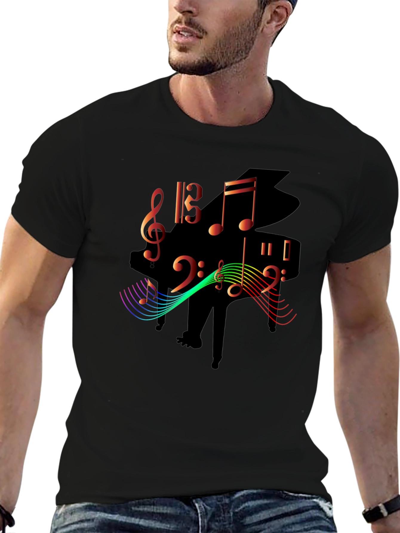 Musical Piano Graphic T-Shirt