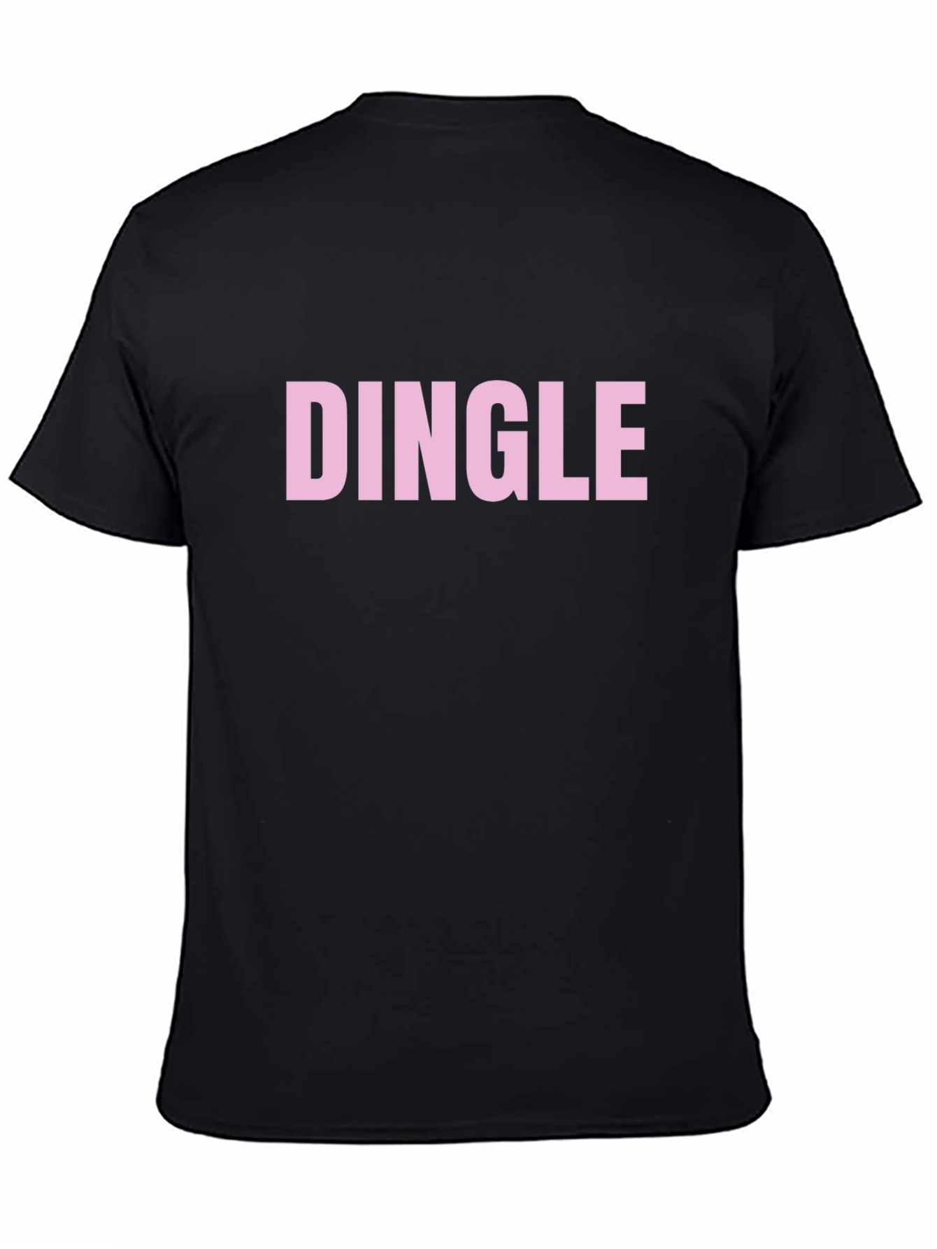 Dingle Graphic Tee - Pink Text on Black