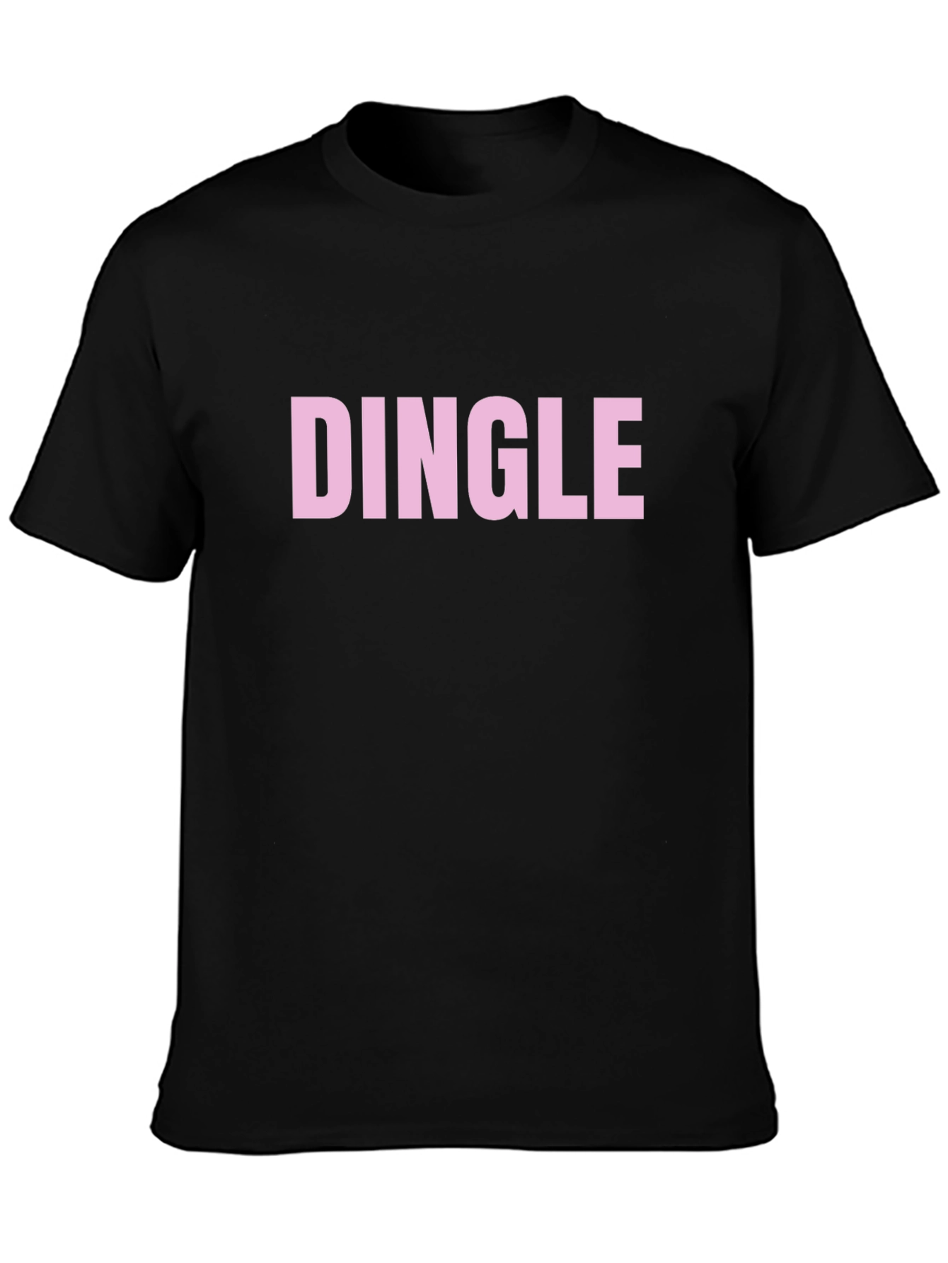 Dingle Graphic Tee - Pink Text on Black