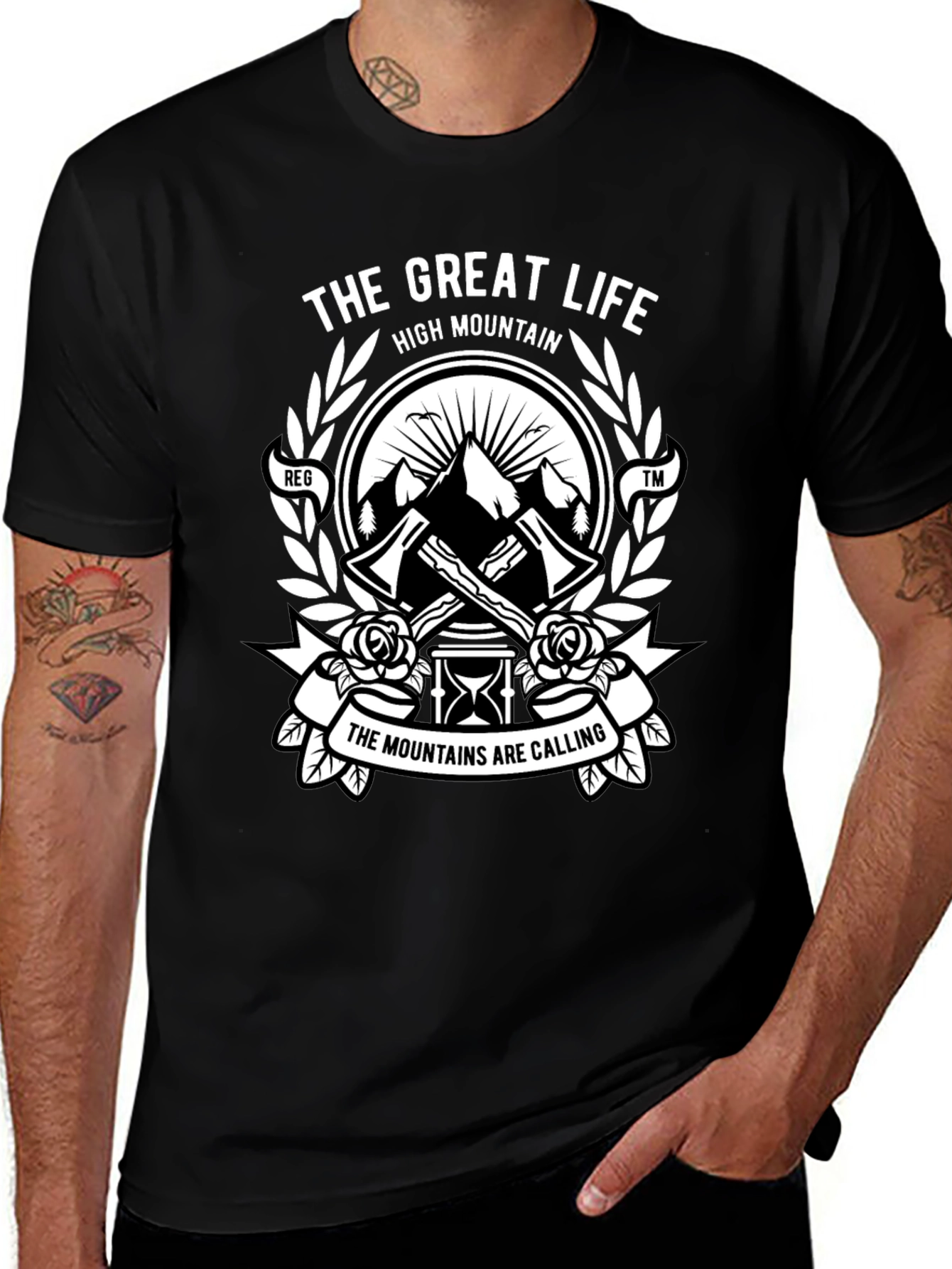 Great Life High Mountain Black T-Shirt