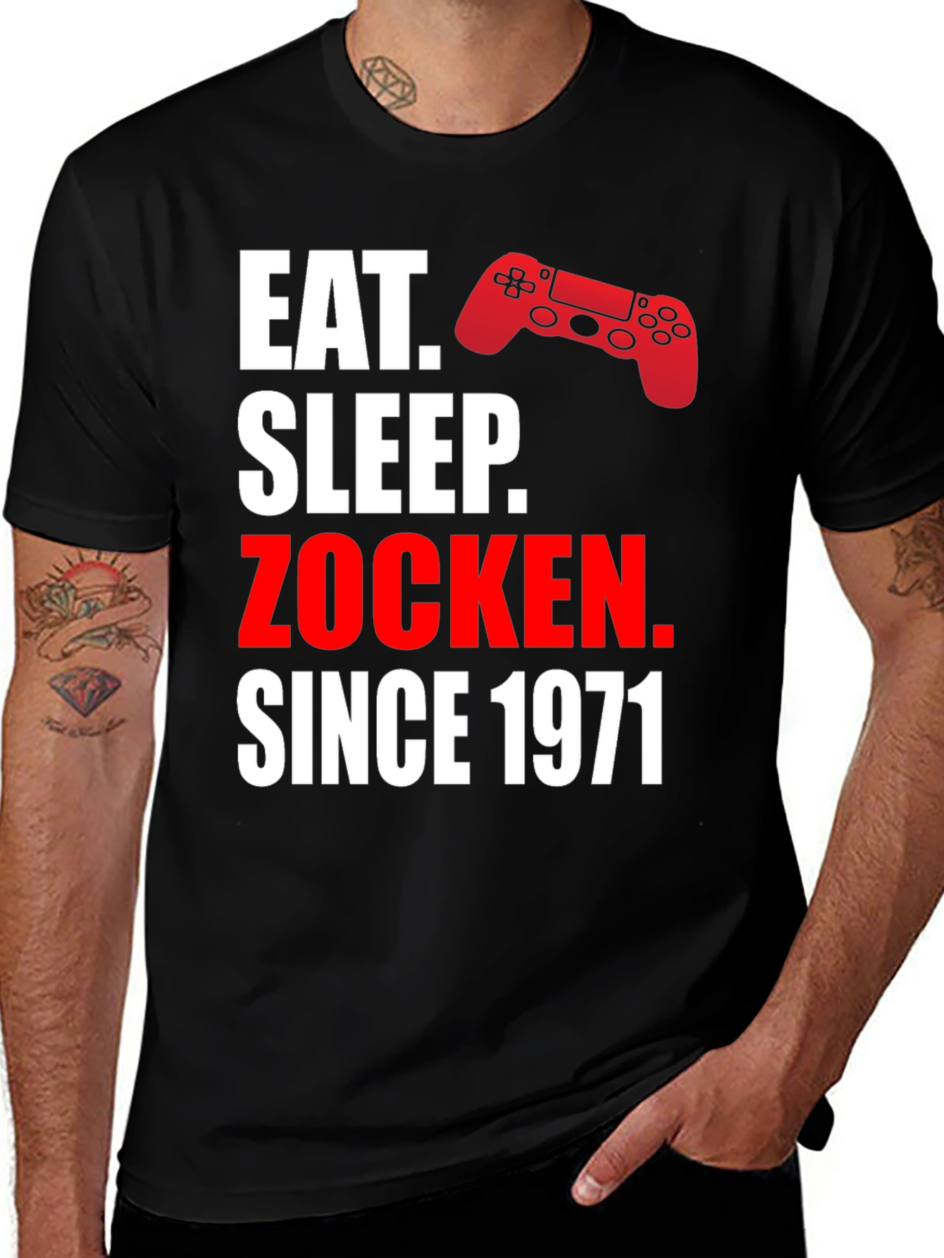 Eat Sleep Zocken Since 1971 Gamer T-Shirt