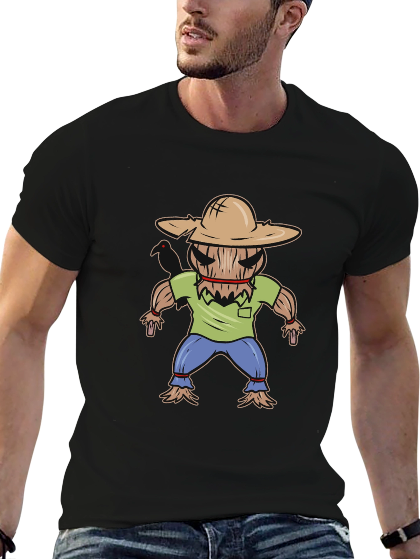 Scarecrow Graphic T-Shirt - Halloween Fun!