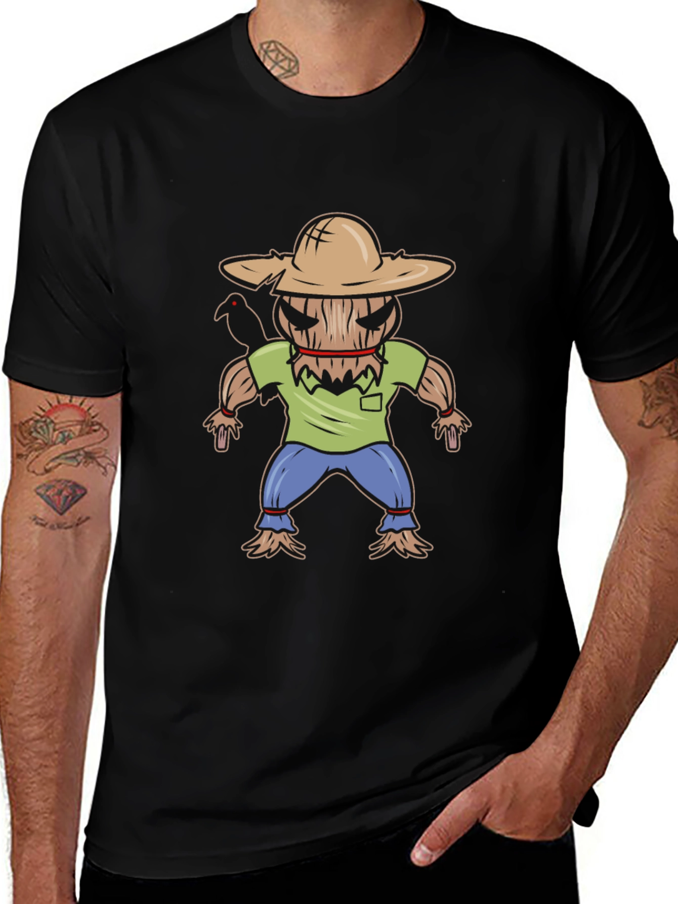 Scarecrow Graphic T-Shirt - Halloween Fun!