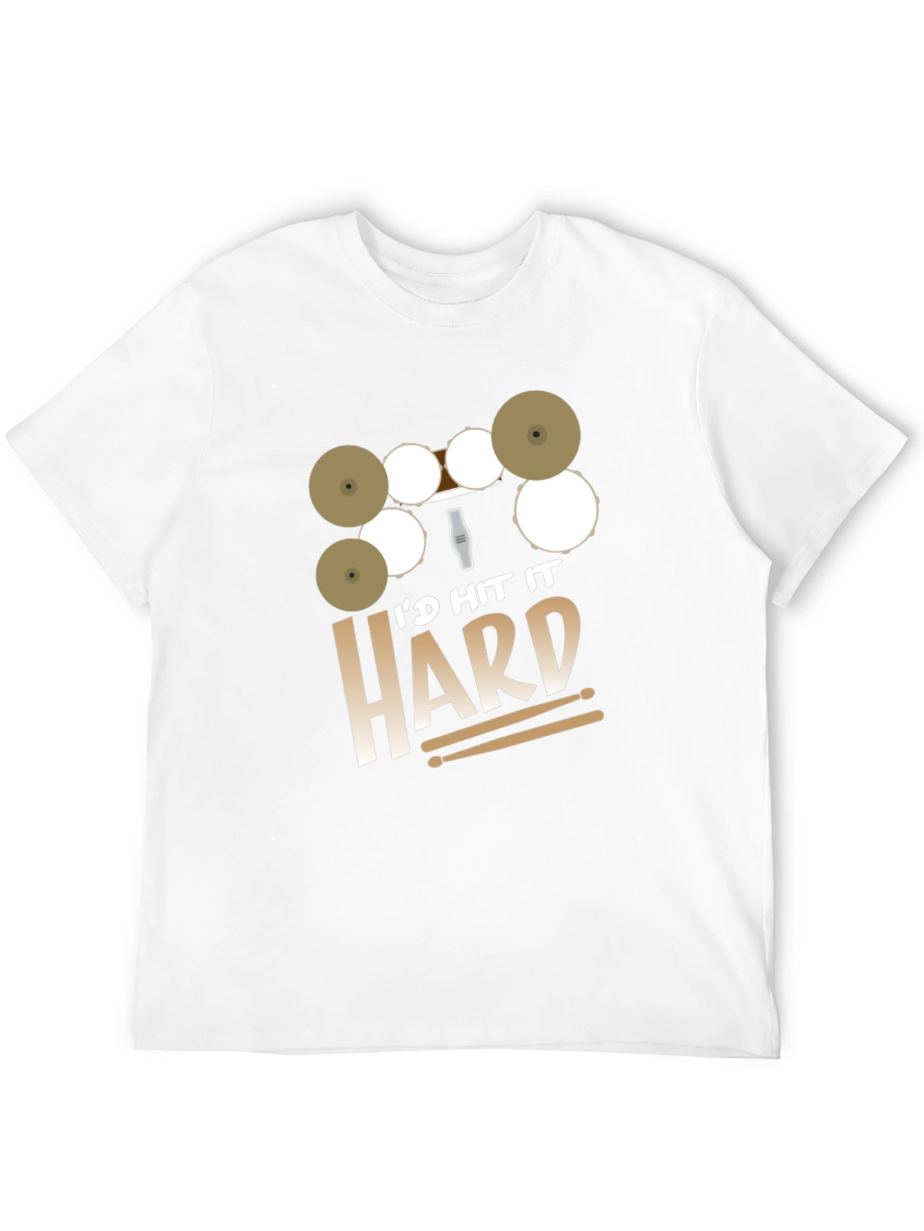 Id Hit It Hard Drummer Black T-Shirt