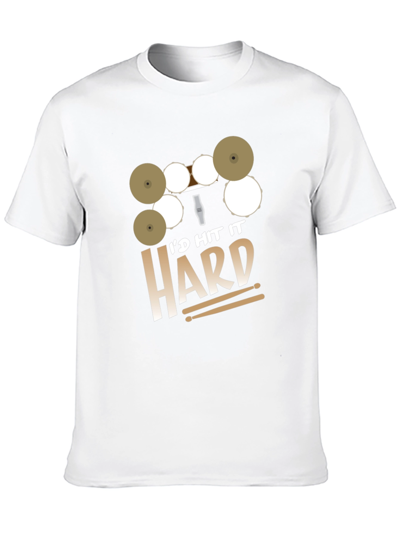 Id Hit It Hard Drummer Black T-Shirt