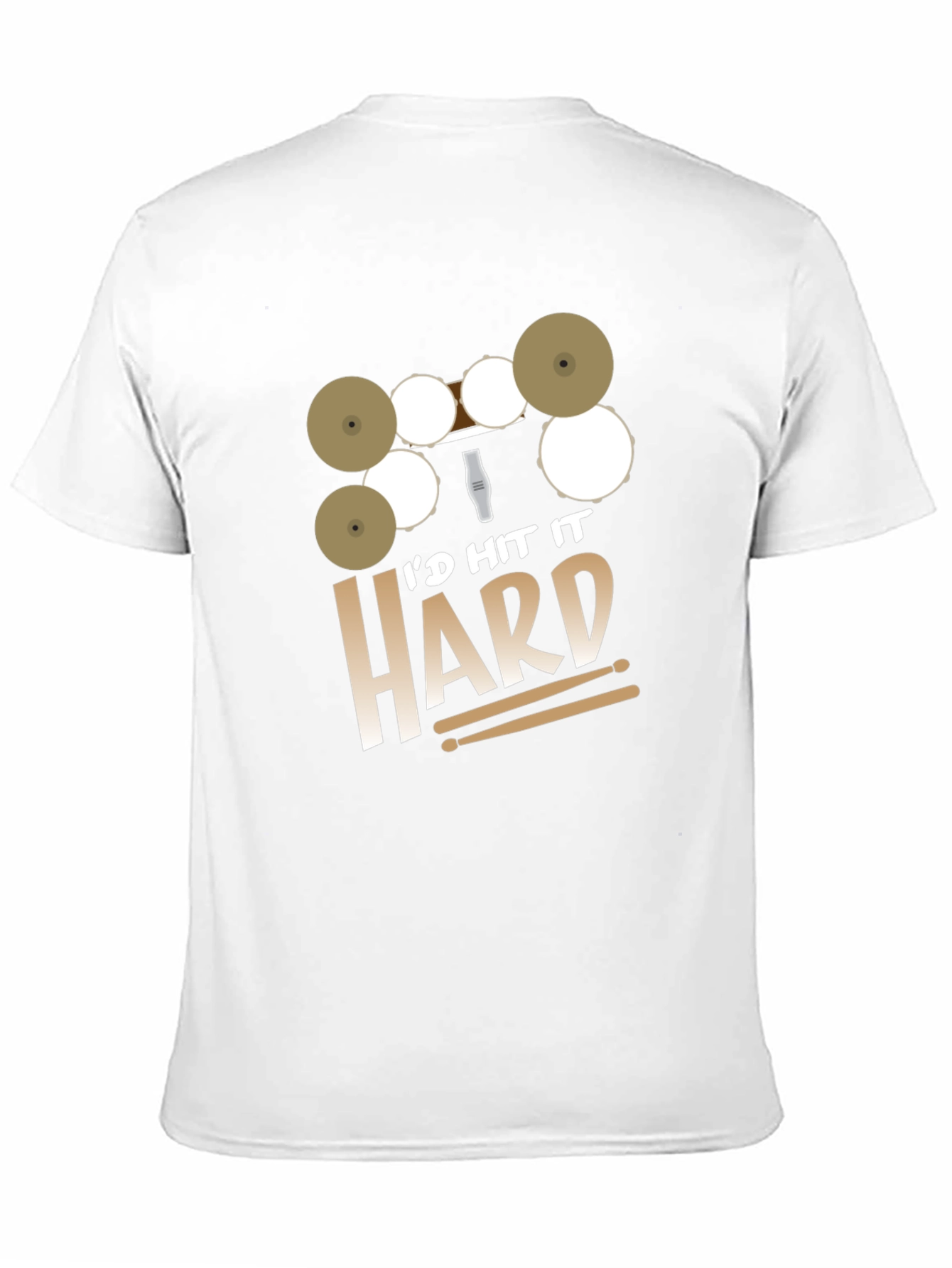 Id Hit It Hard Drummer Black T-Shirt