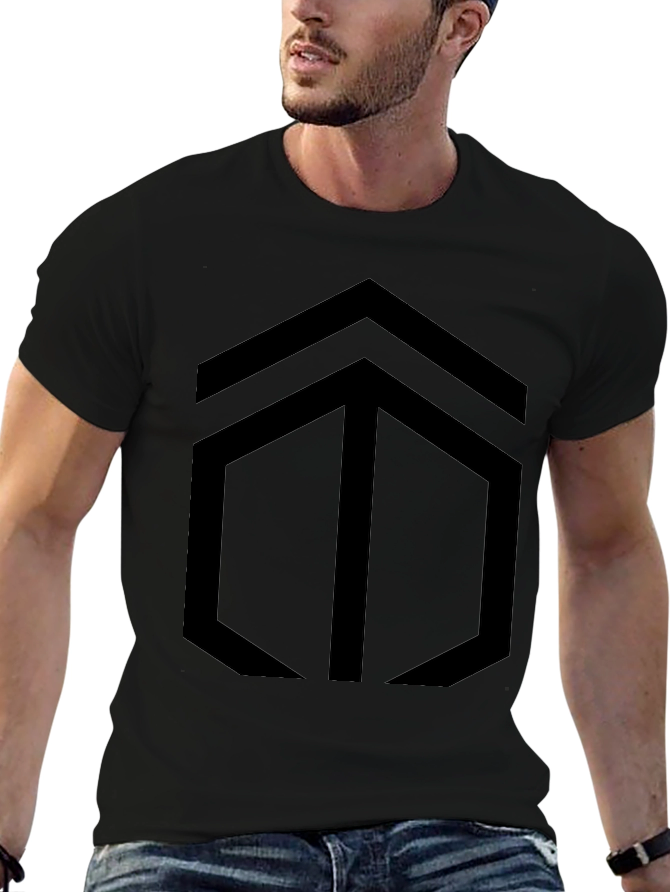 Geometric Design Black T-Shirt