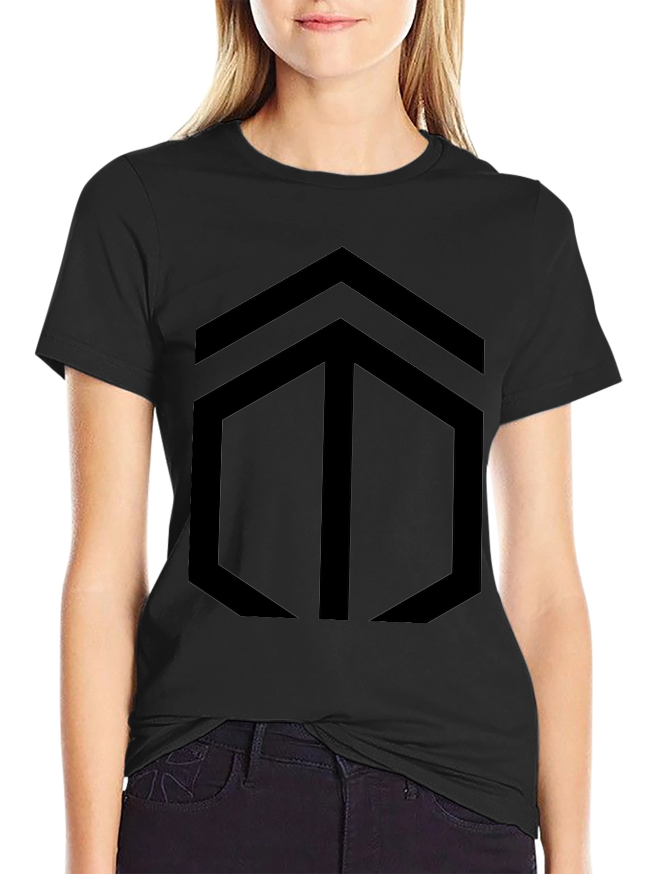 Geometric Design Black T-Shirt