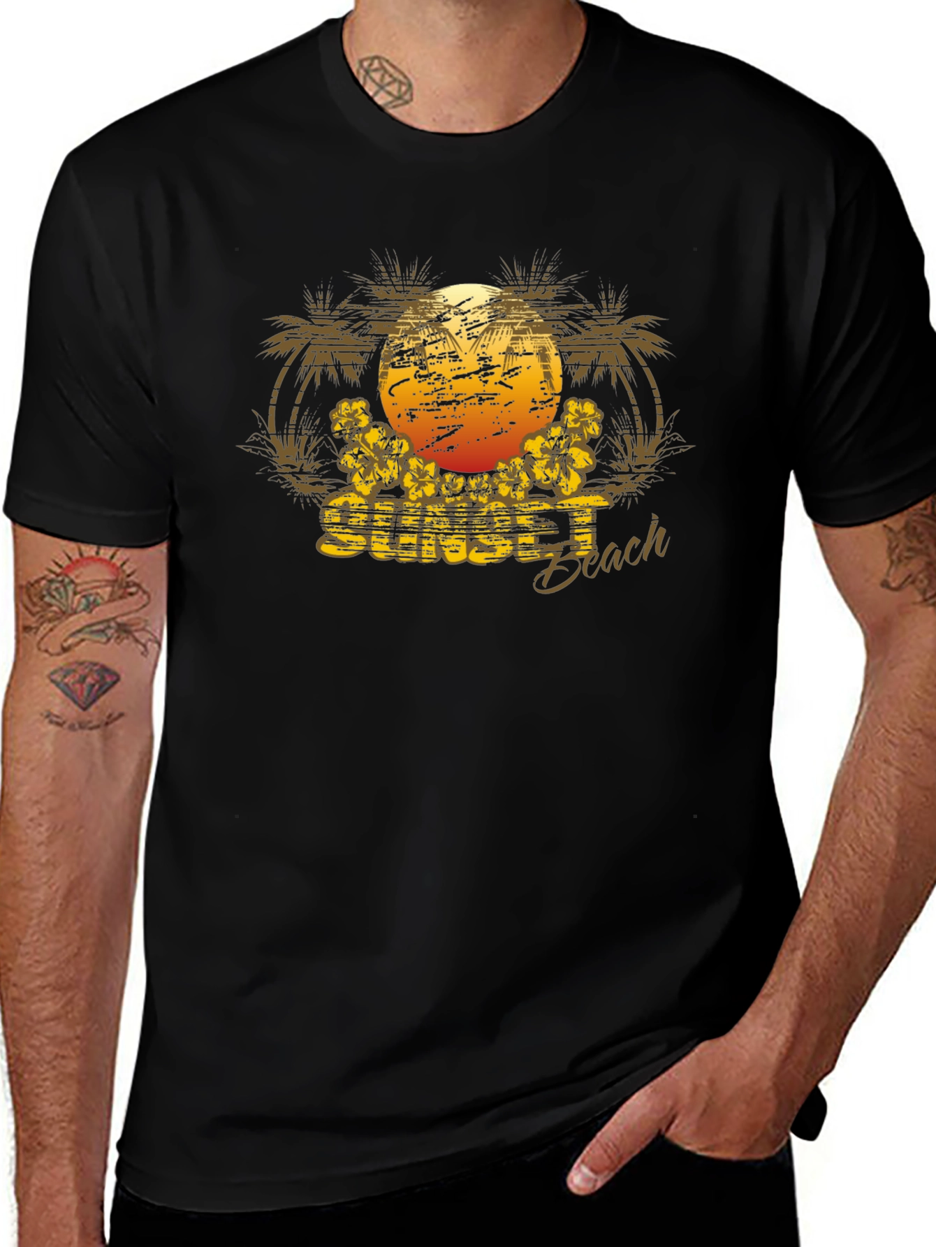 Sunset Beach Graphic T-Shirt