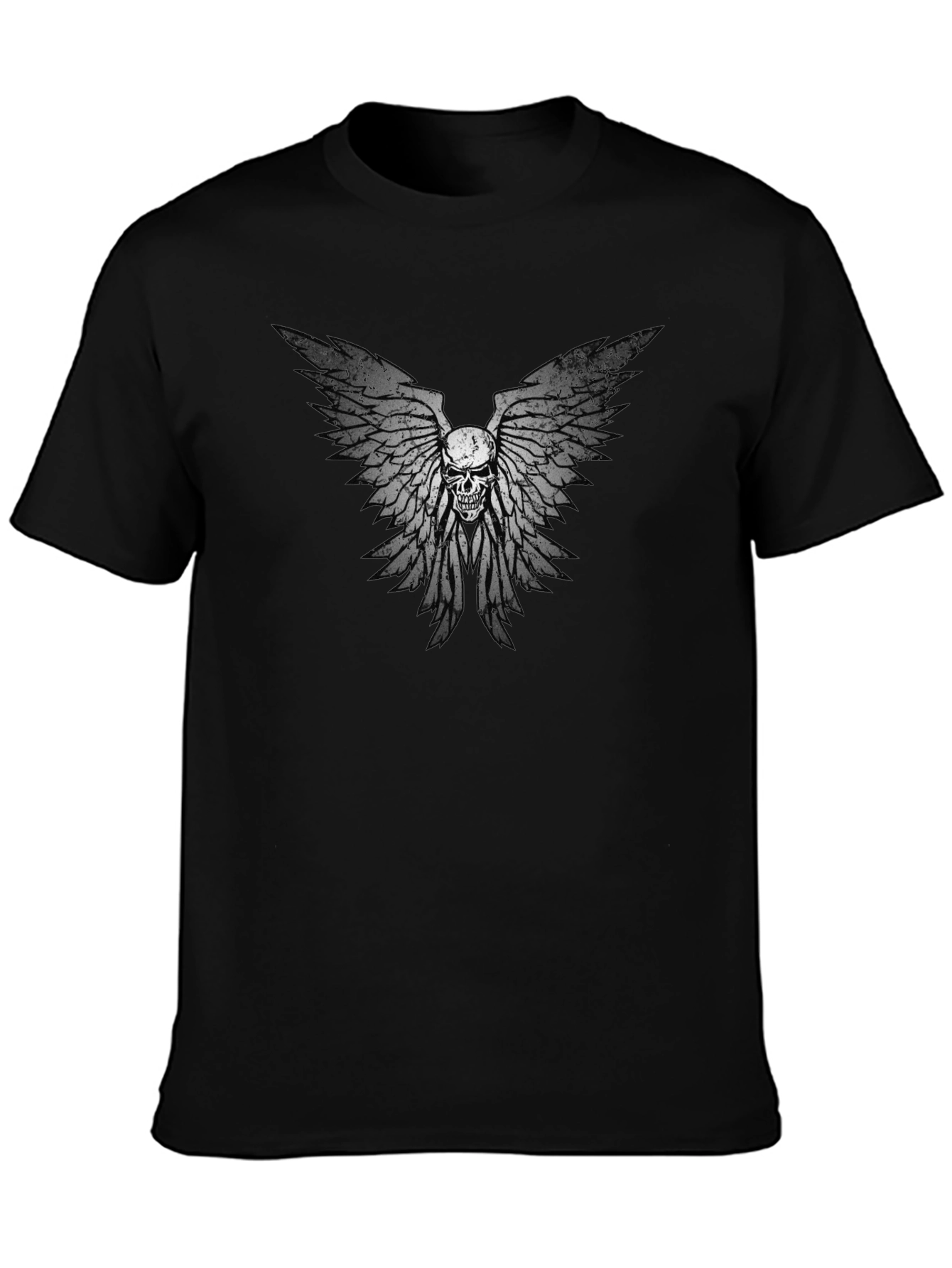 Skull Wings Graphic Black T-Shirt