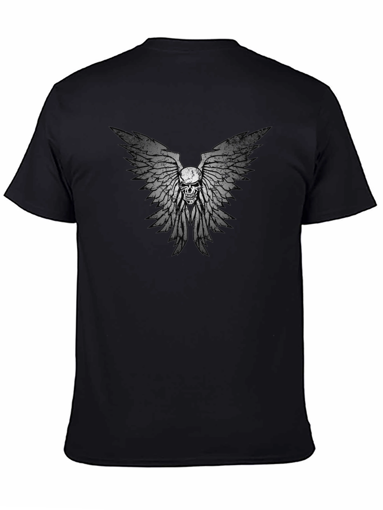 Skull Wings Graphic Black T-Shirt