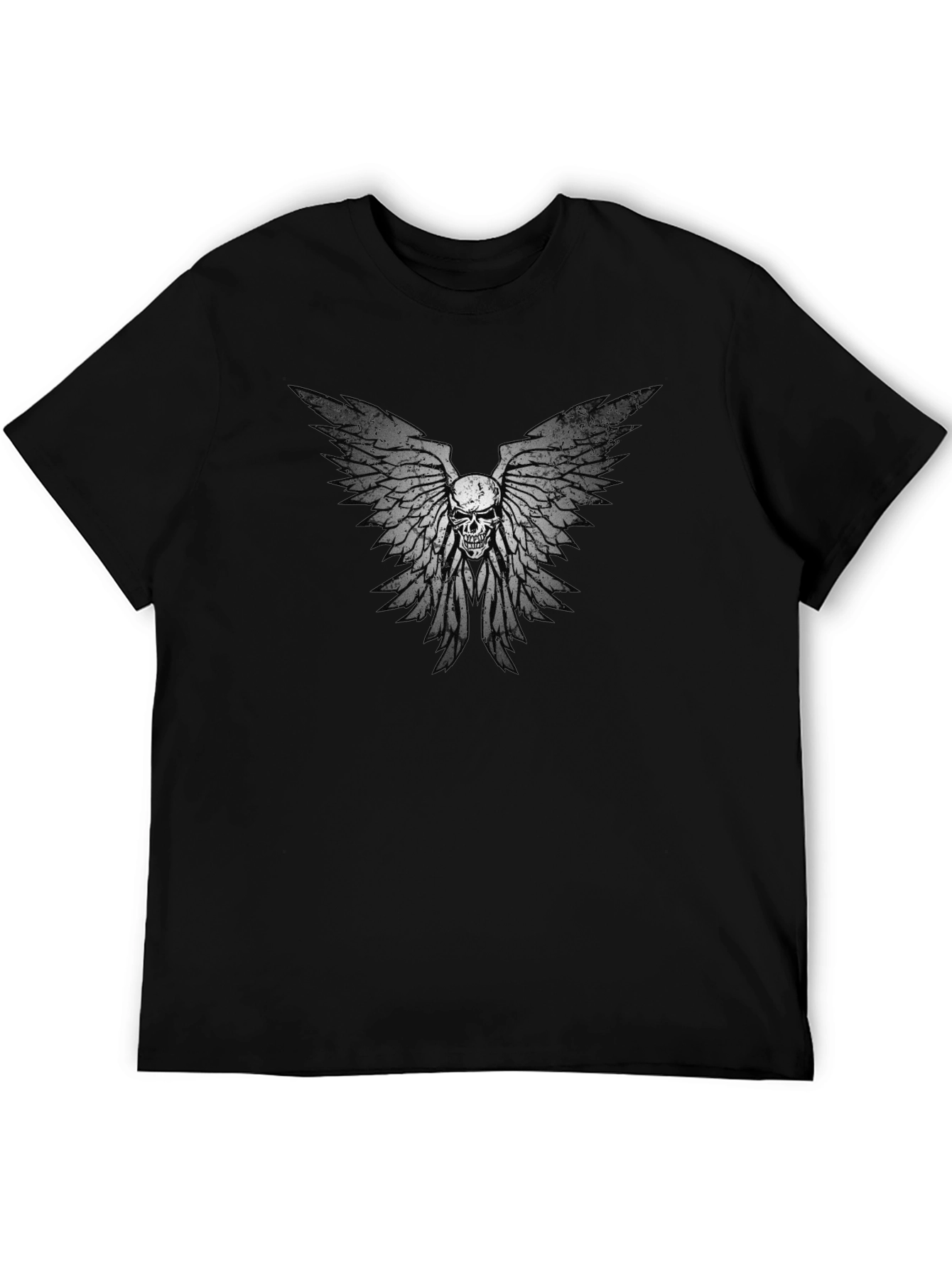 Skull Wings Graphic Black T-Shirt