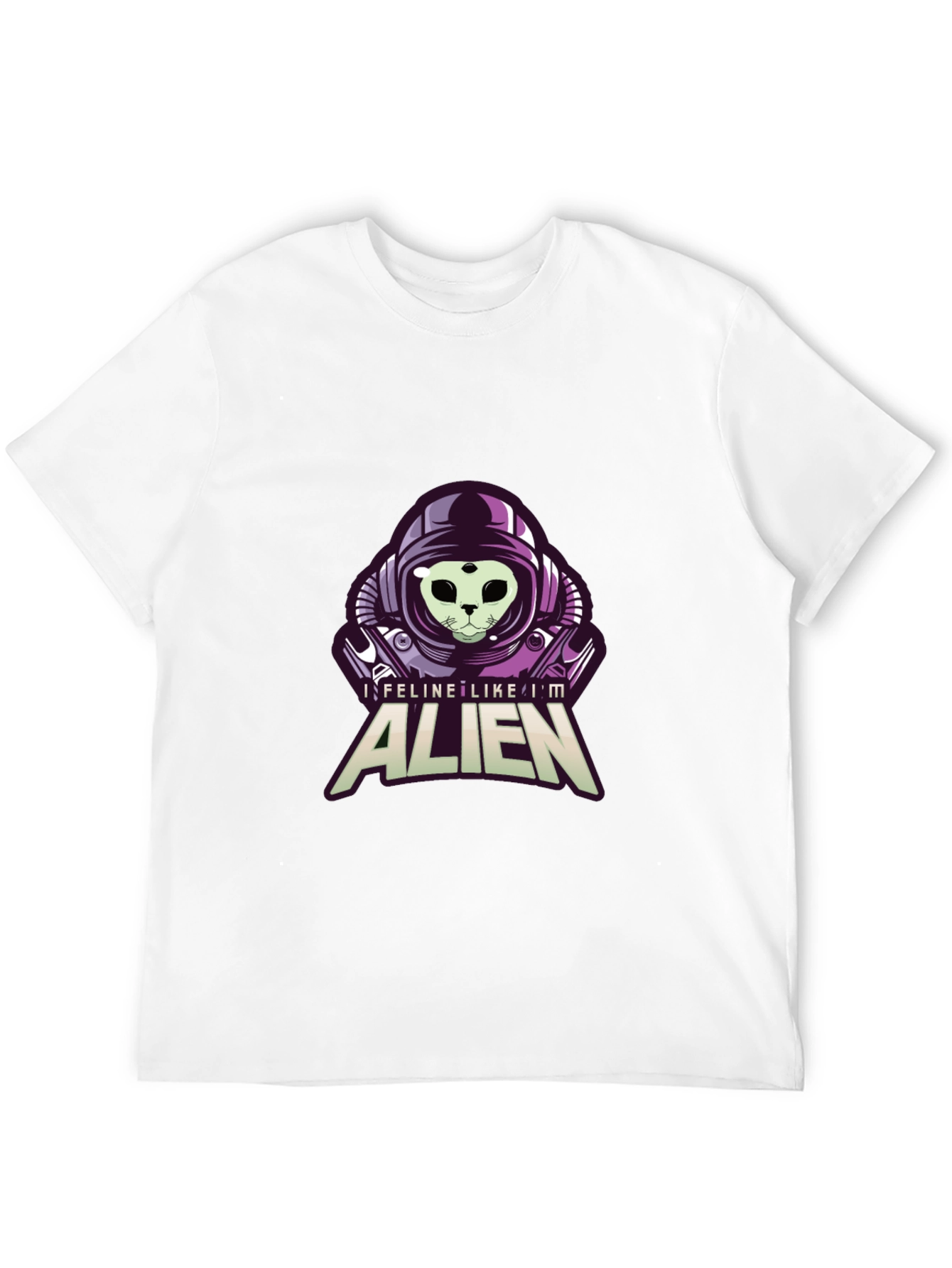 Feline Like Im Alien Black Graphic Tee