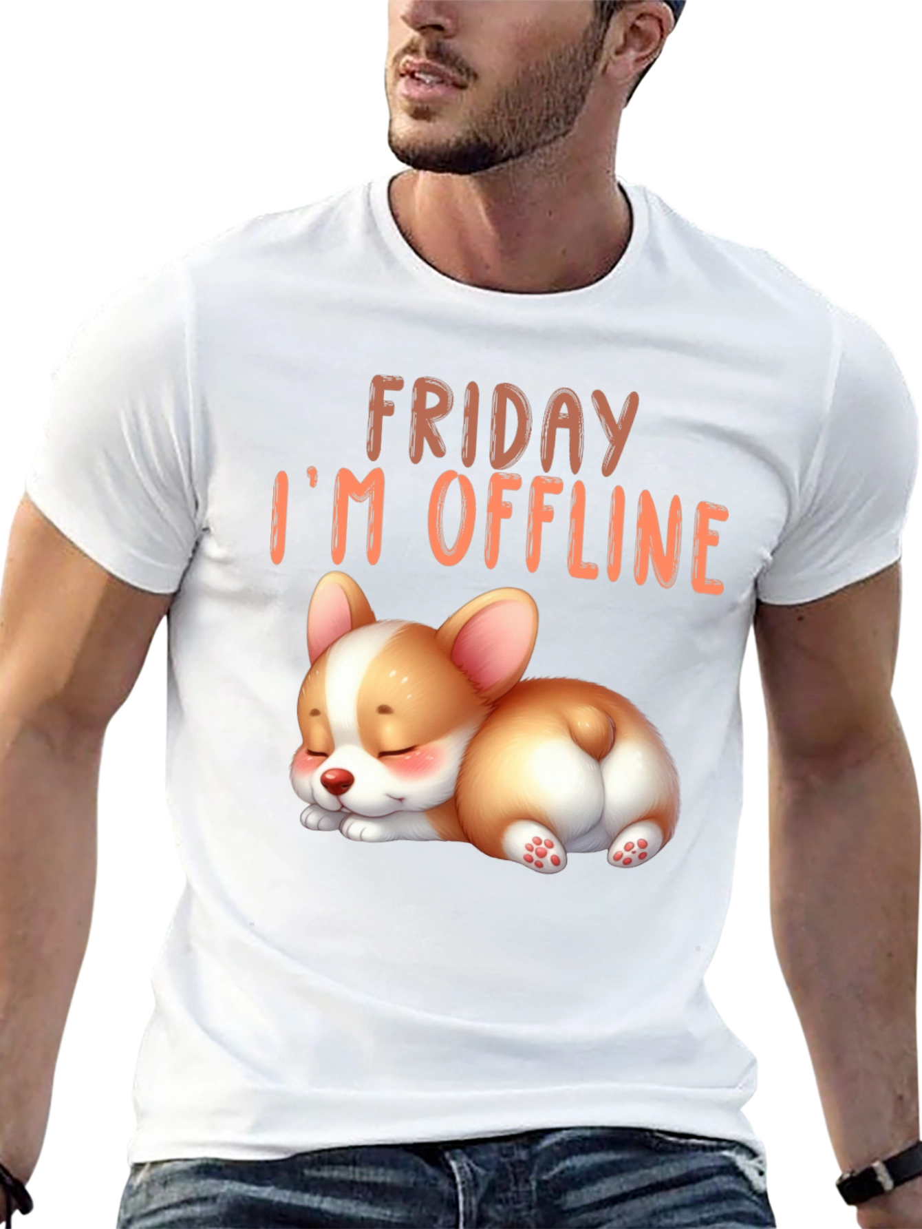 Friday Im Offline Corgi T-Shirt