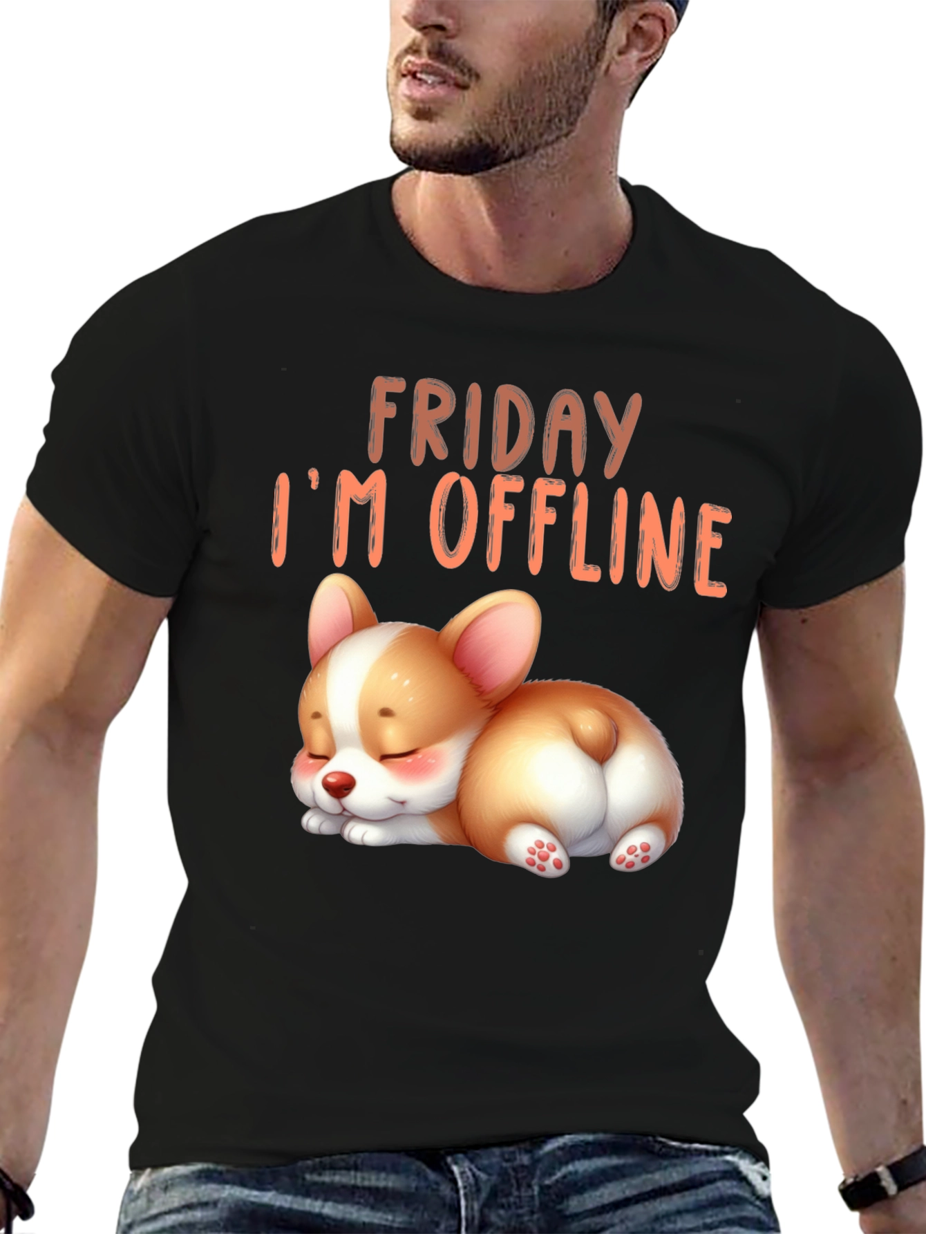 Friday Im Offline Corgi T-Shirt