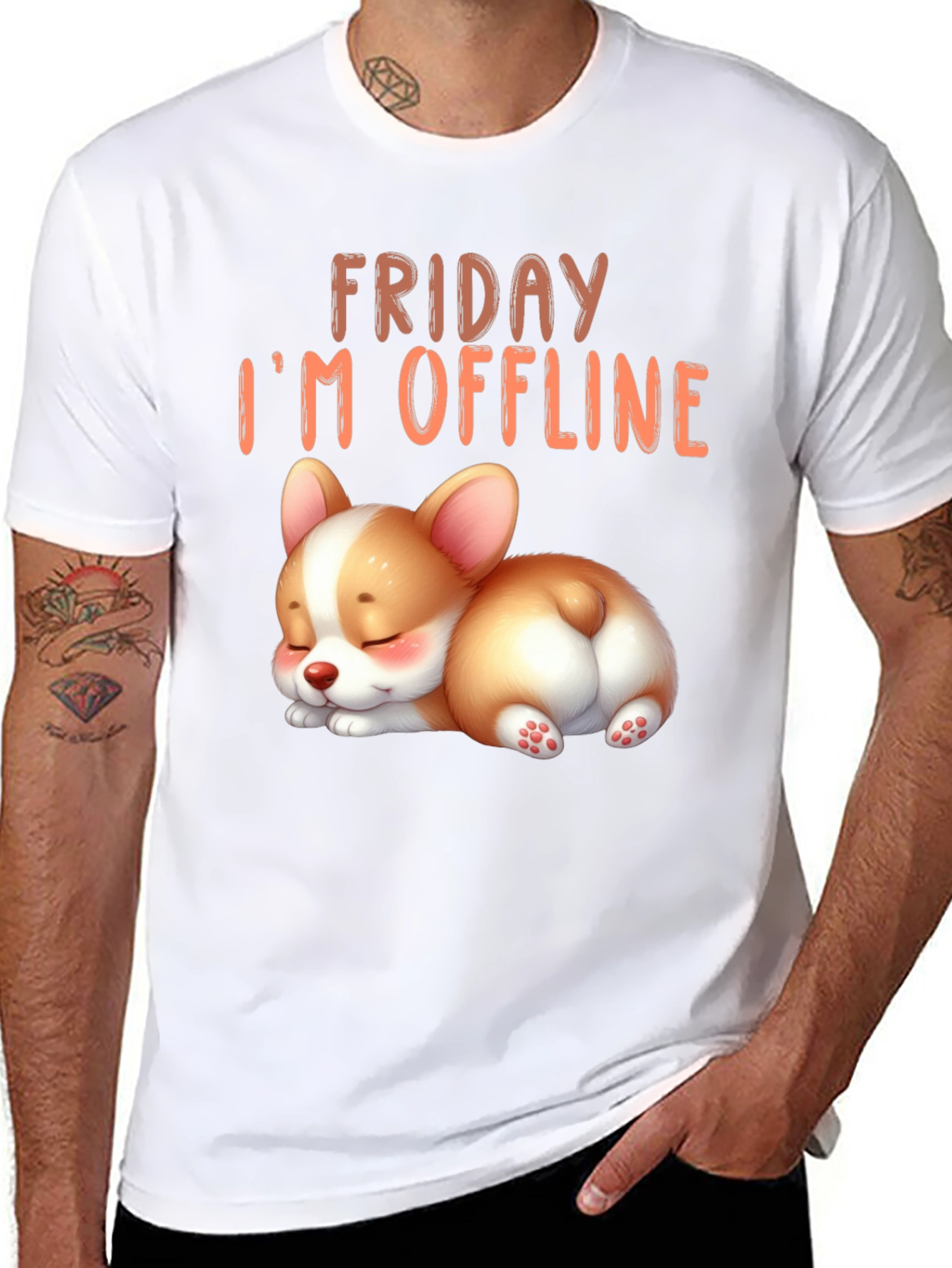 Friday Im Offline Corgi T-Shirt
