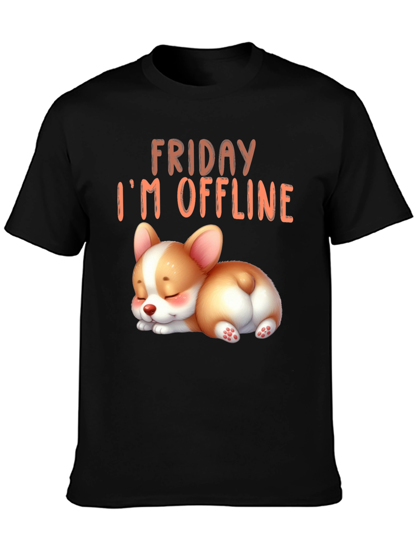 Friday Im Offline Corgi T-Shirt