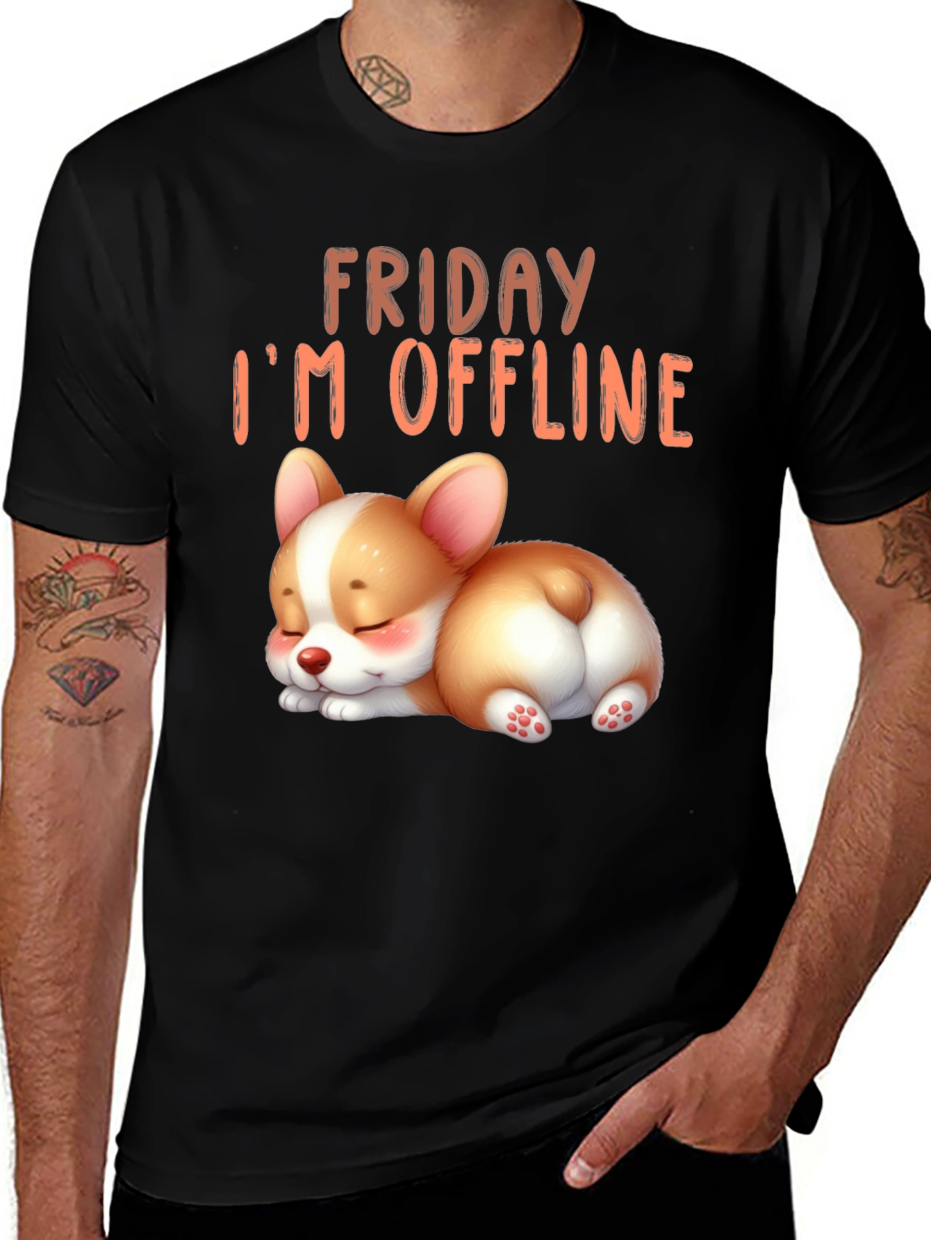 Friday Im Offline Corgi T-Shirt