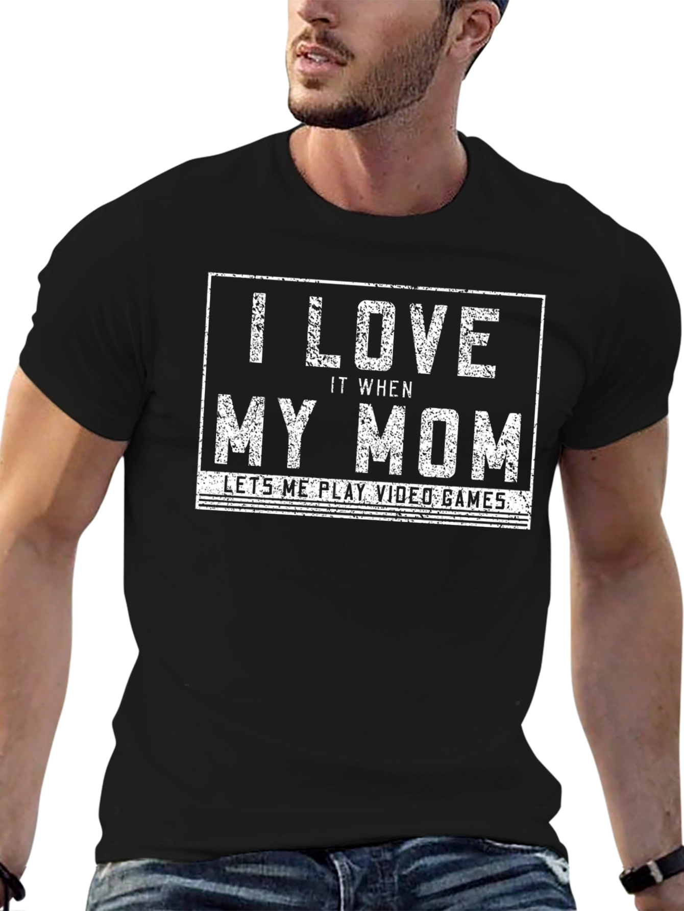 I Love My Mom Video Game T-Shirt - Black