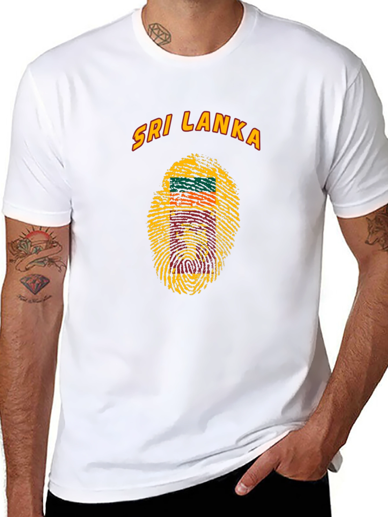 Sri Lanka Fingerprint Flag T-Shirt