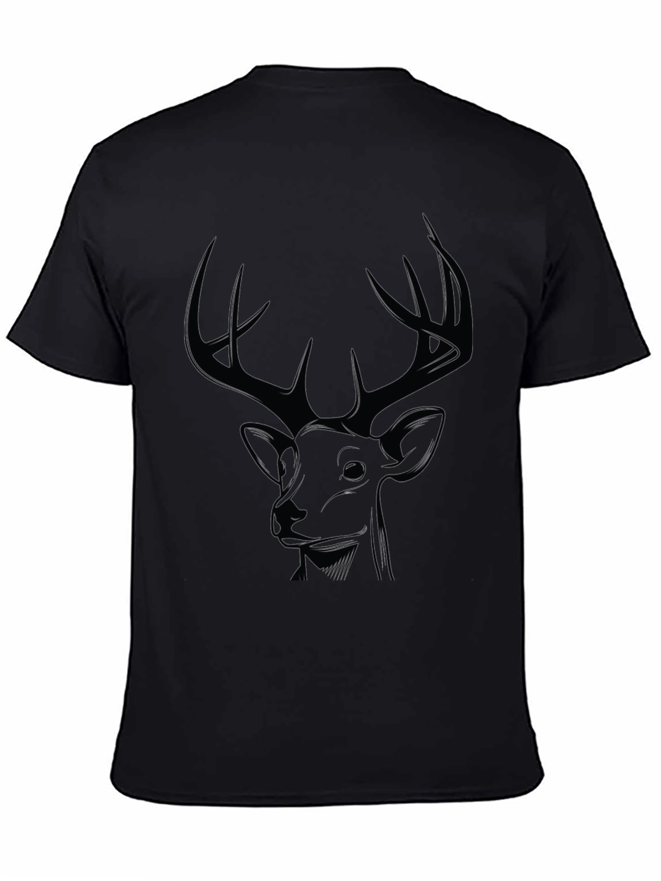 Black Deer Graphic Tee - Mens Casual Style
