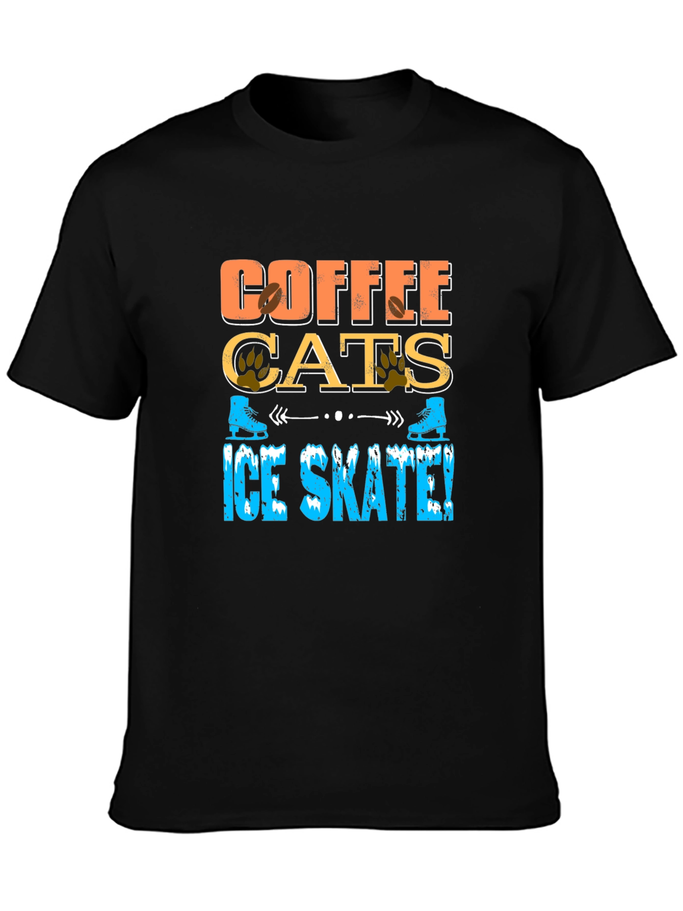 Coffee Cats Ice Skate T-Shirt