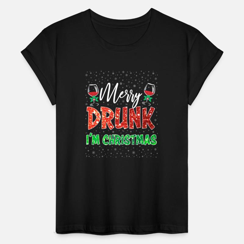 Glass Of Red Wine Merry Drunk I'm Christmas