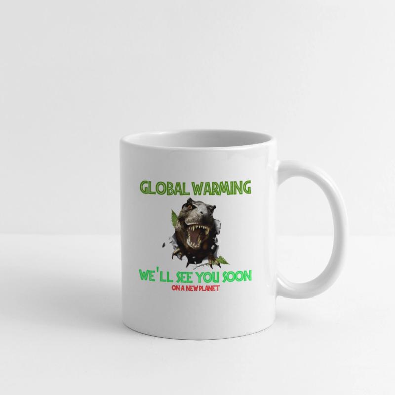 global warming dinosaur t-rex. Save love planet