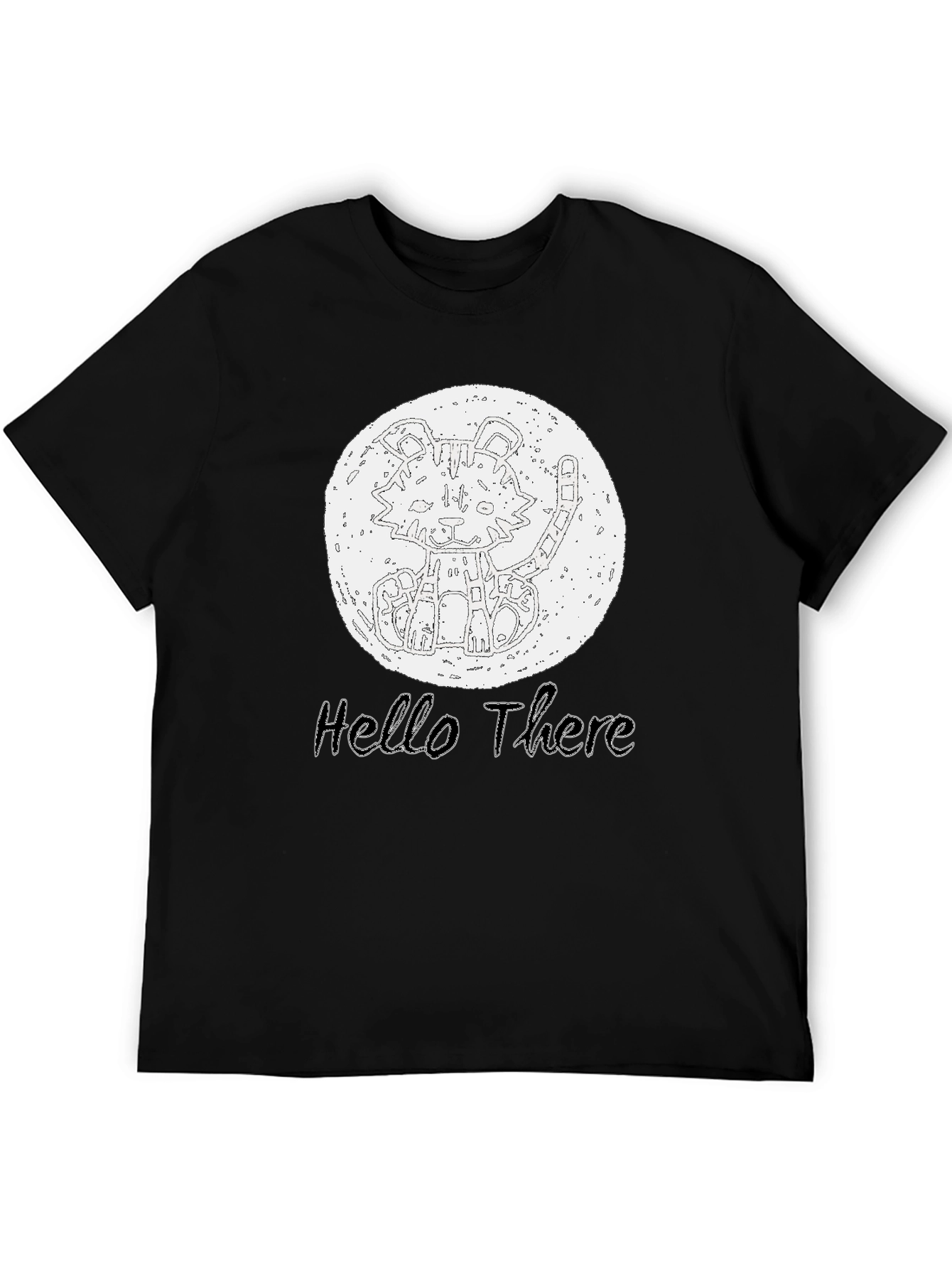Hello There Tiger Graphic Tee - Black