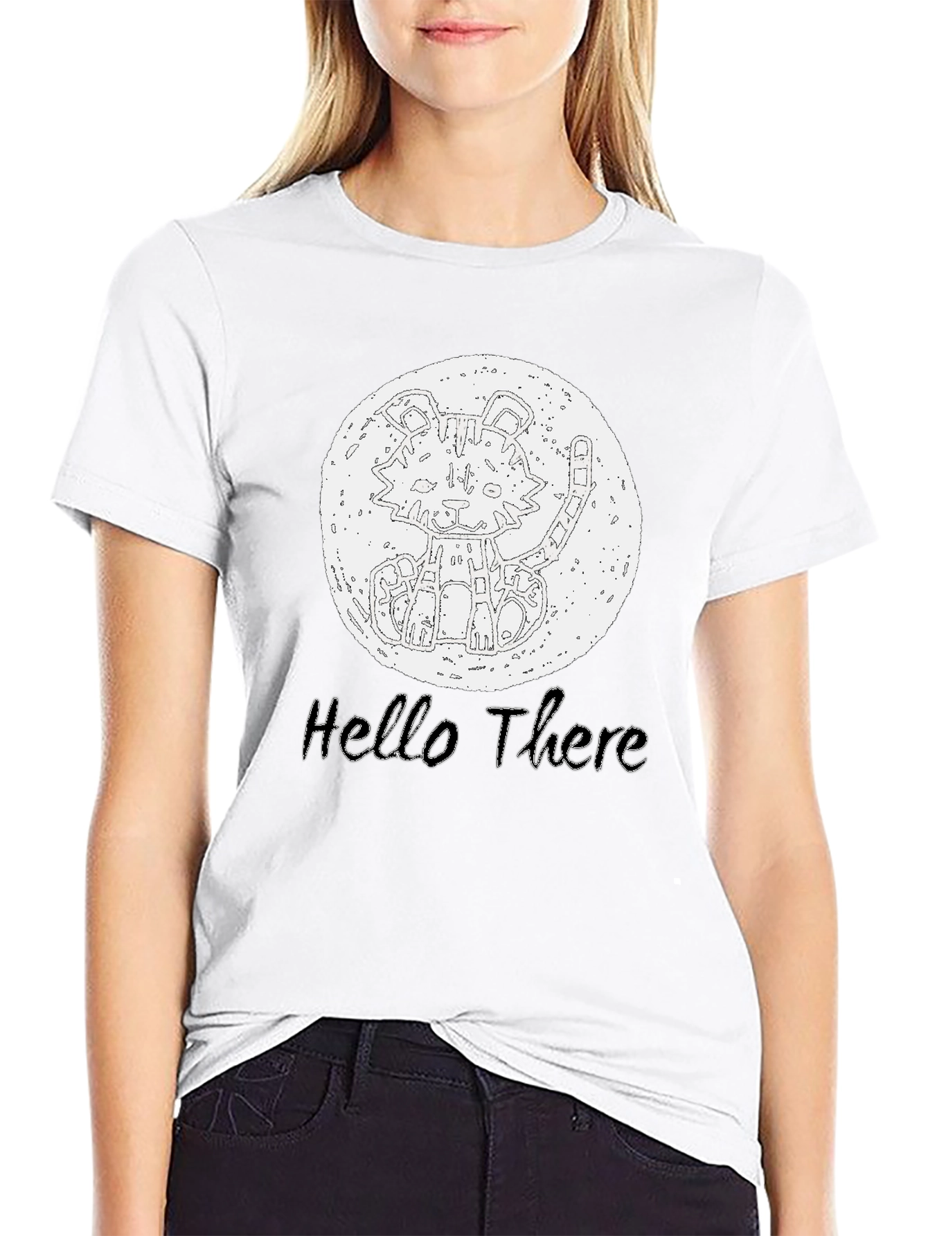 Hello There Tiger Graphic Tee - Black