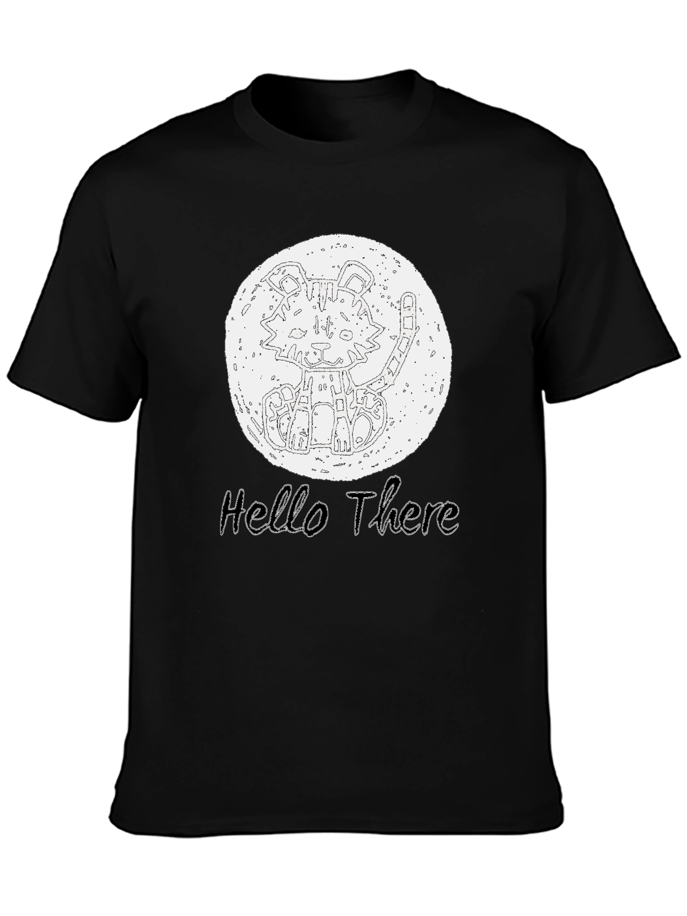 Hello There Tiger Graphic Tee - Black