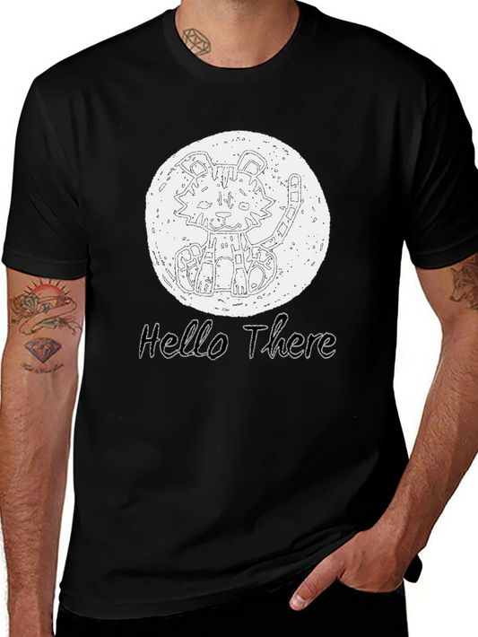 Hello There Tiger Graphic Tee - Black