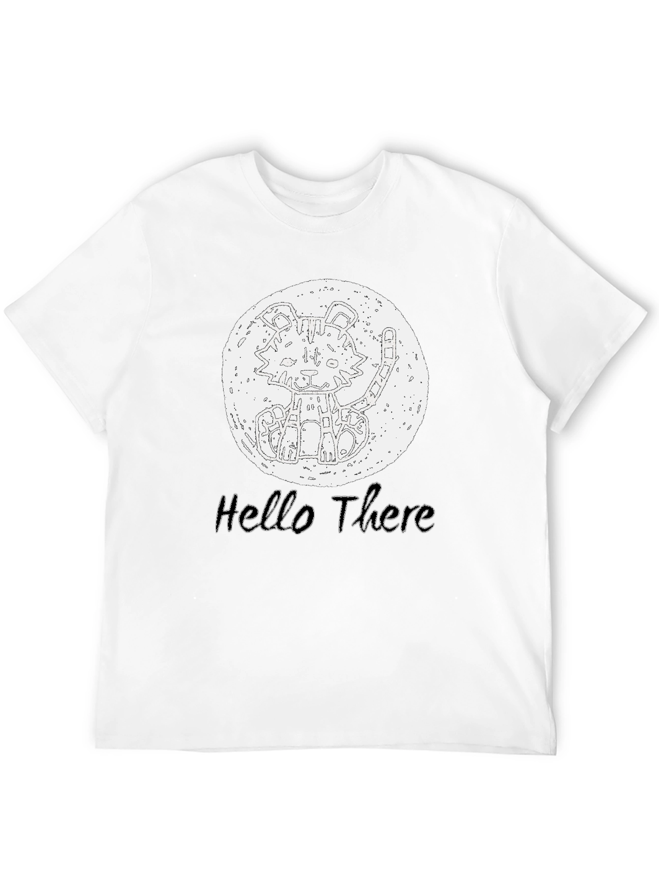 Hello There Tiger Graphic Tee - Black