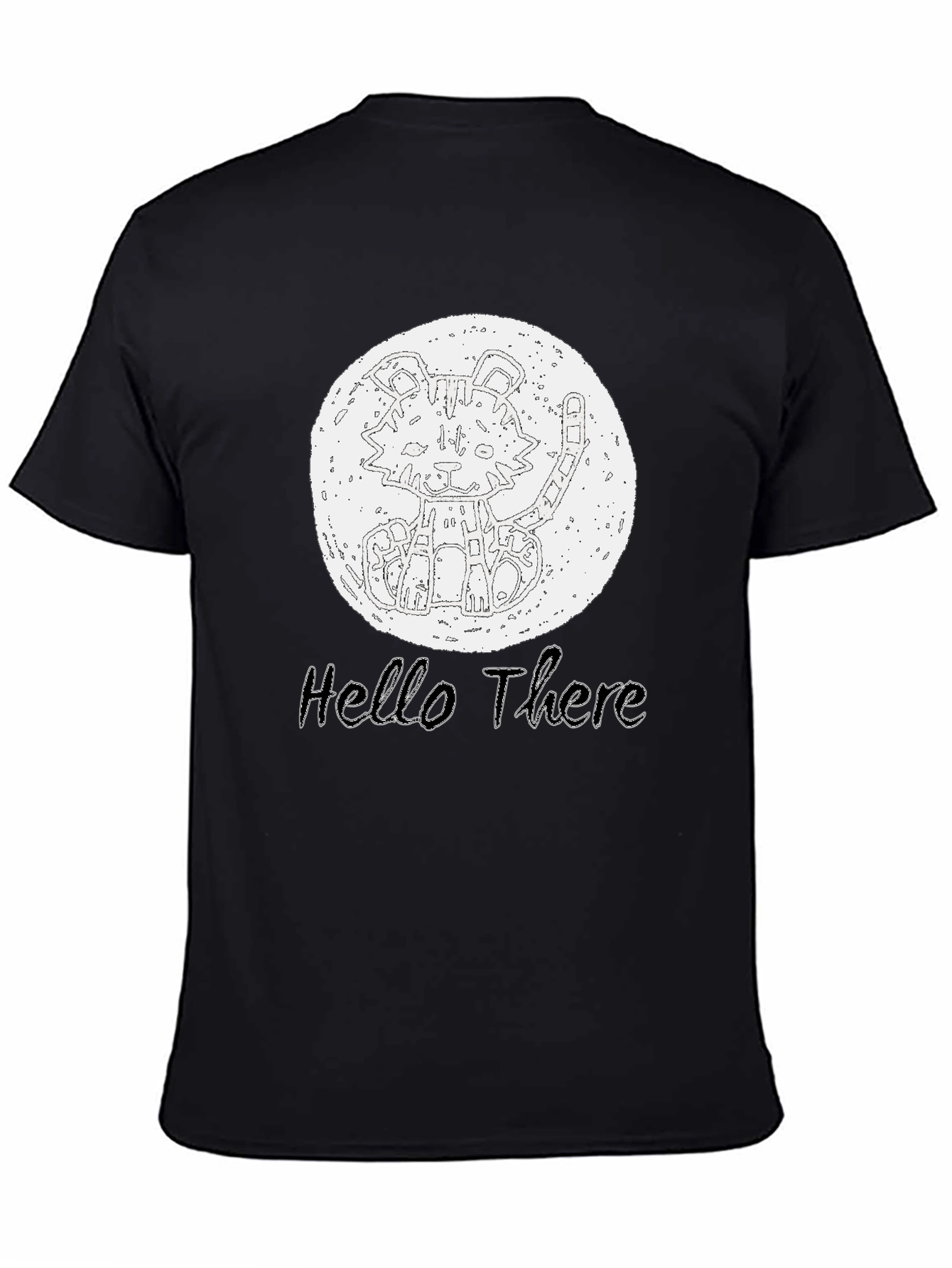 Hello There Tiger Graphic Tee - Black