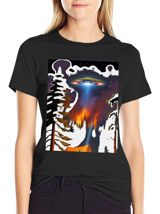 UFO Abduction T-Shirt - Camping Alien Adventure