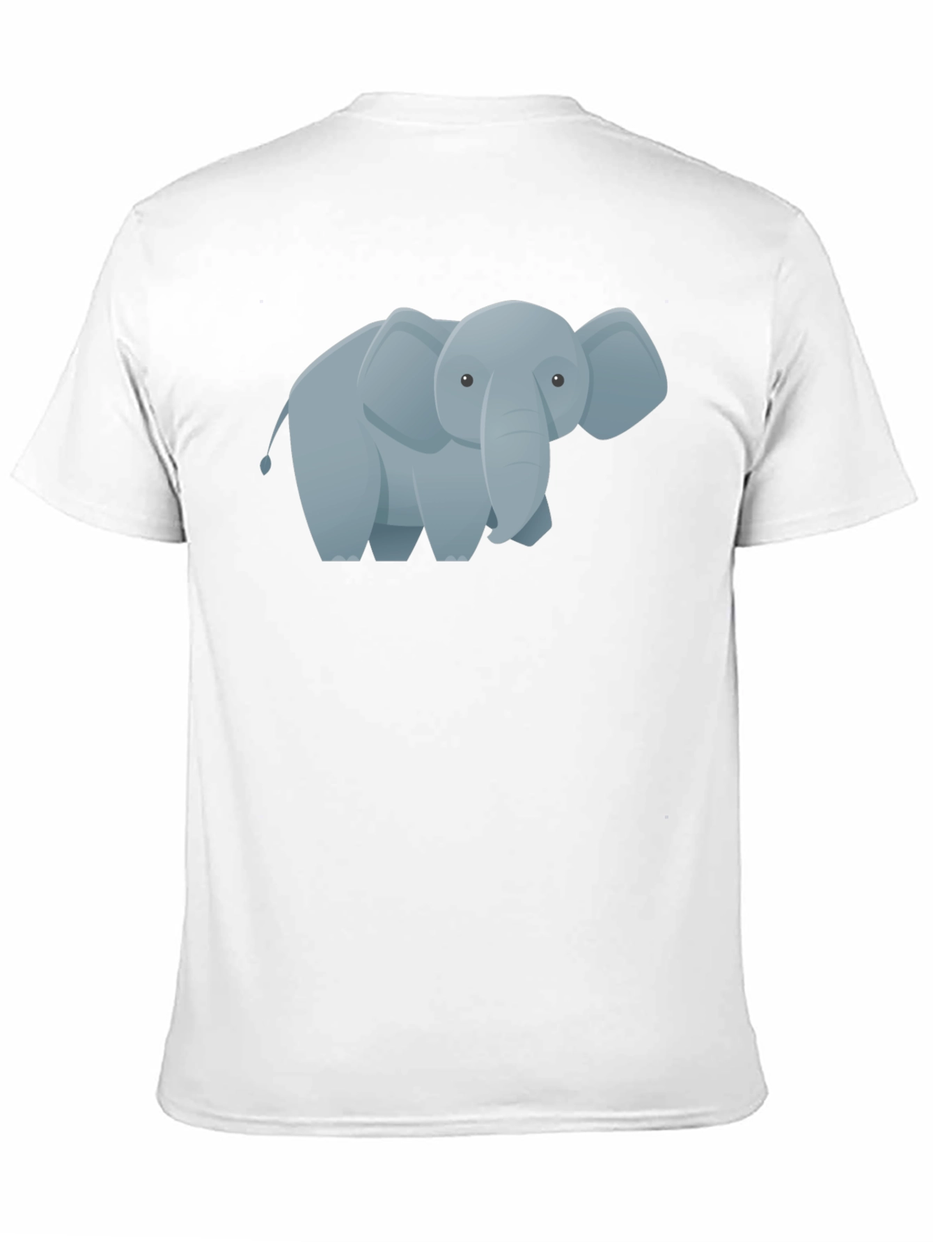 Cute Cartoon Elephant Graphic Tee - Black