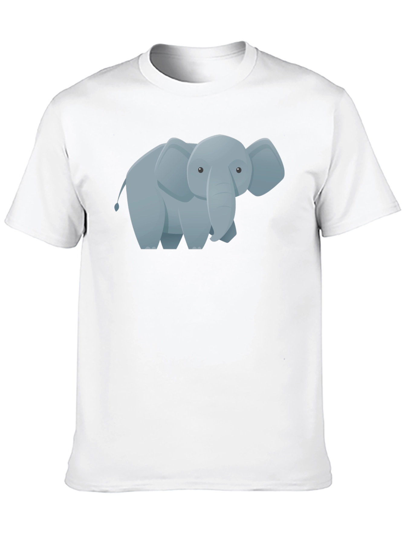 Cute Cartoon Elephant Graphic Tee - Black