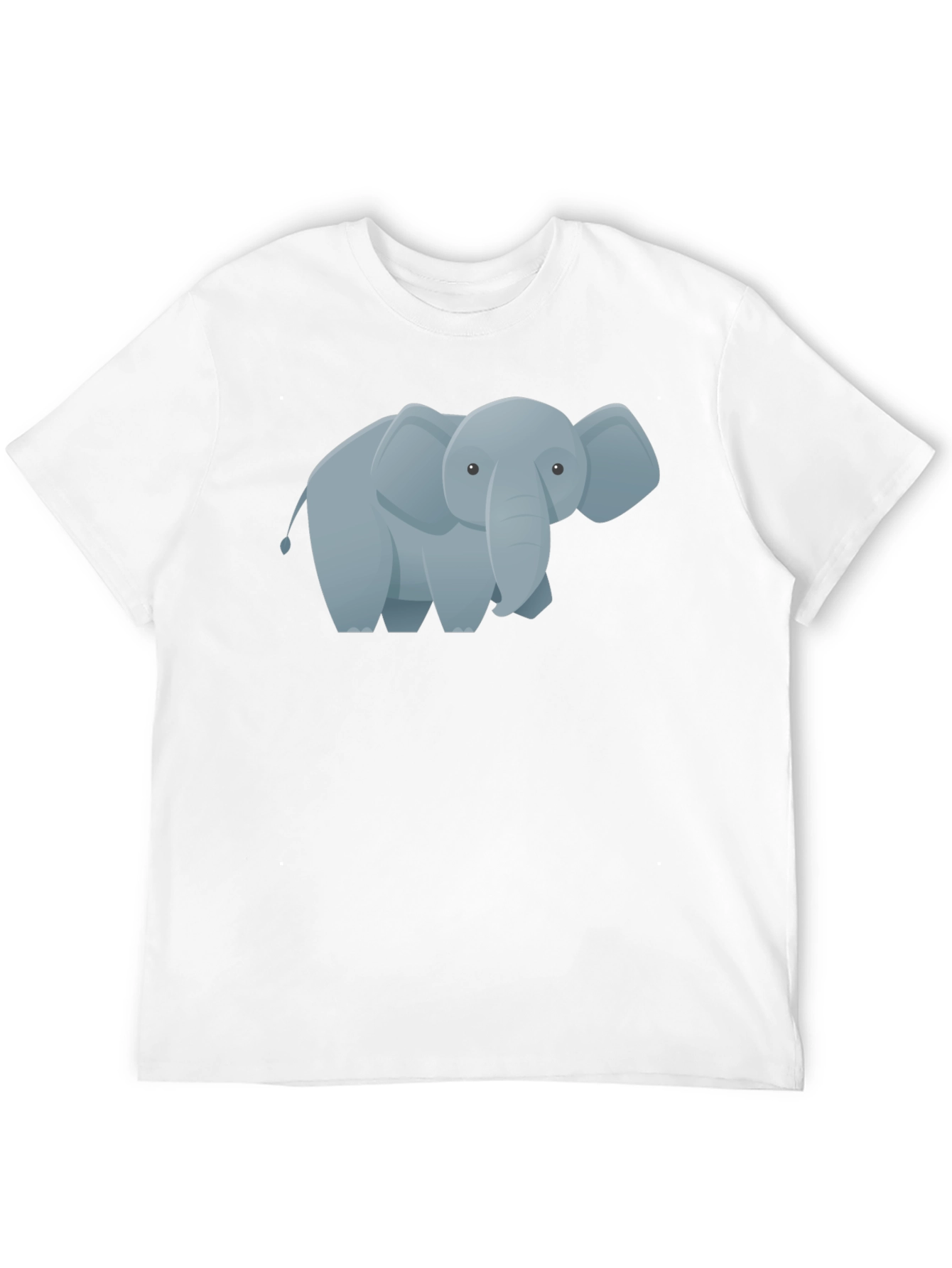 Cute Cartoon Elephant Graphic Tee - Black