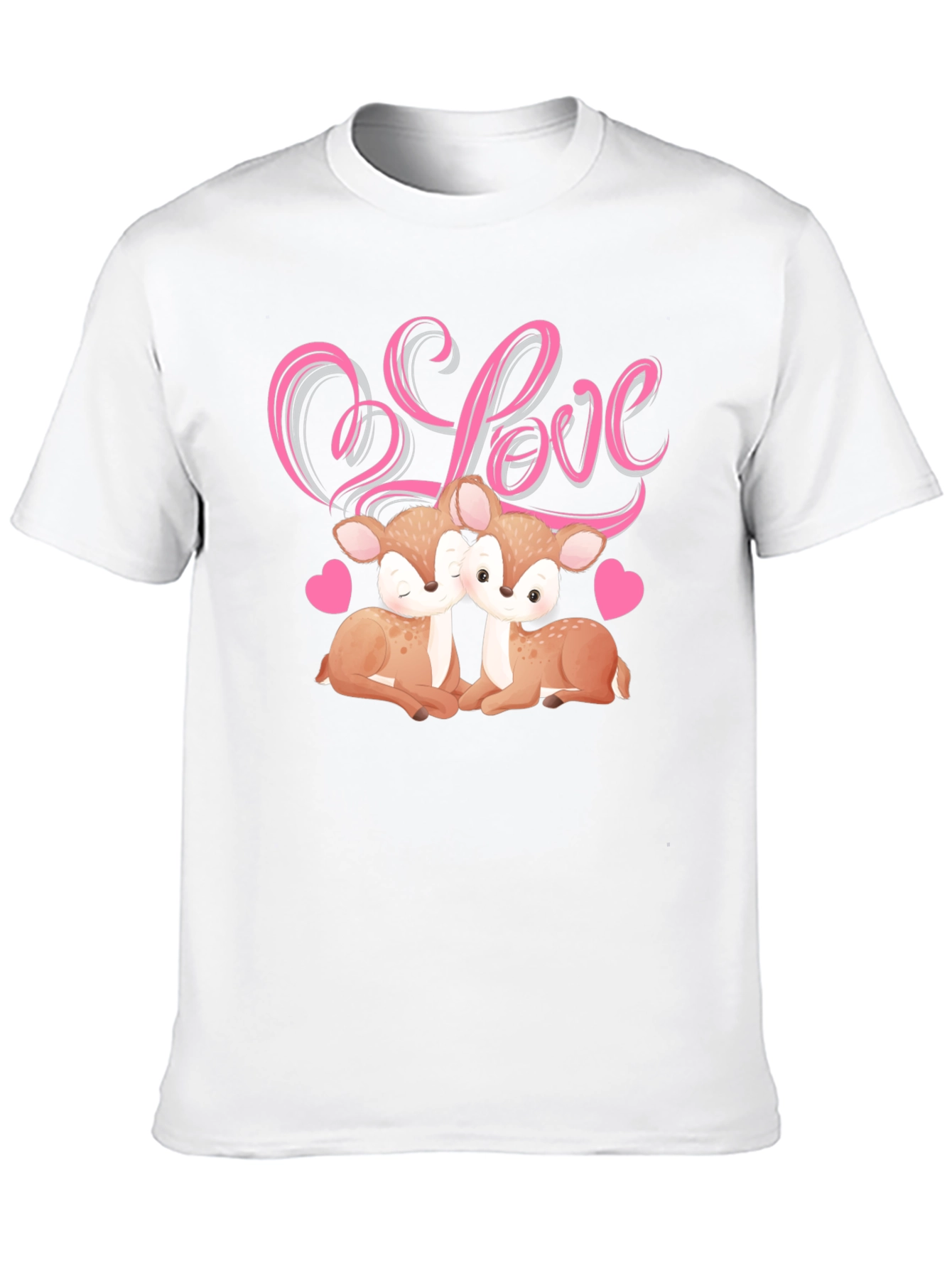 Love Deer Graphic Tee - Soft Cotton Blend