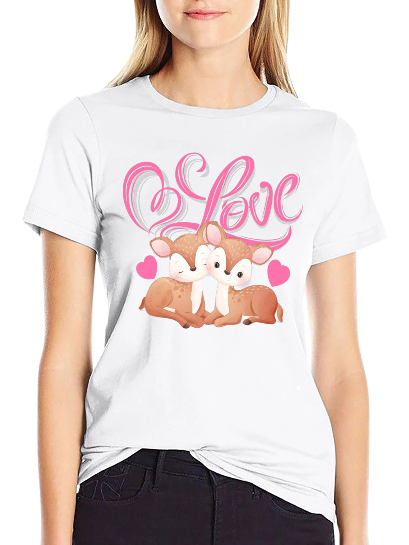 Love Deer Graphic Tee - Soft Cotton Blend