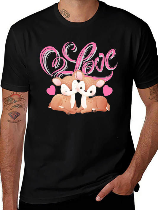 Love Deer Graphic Tee - Soft Cotton Blend