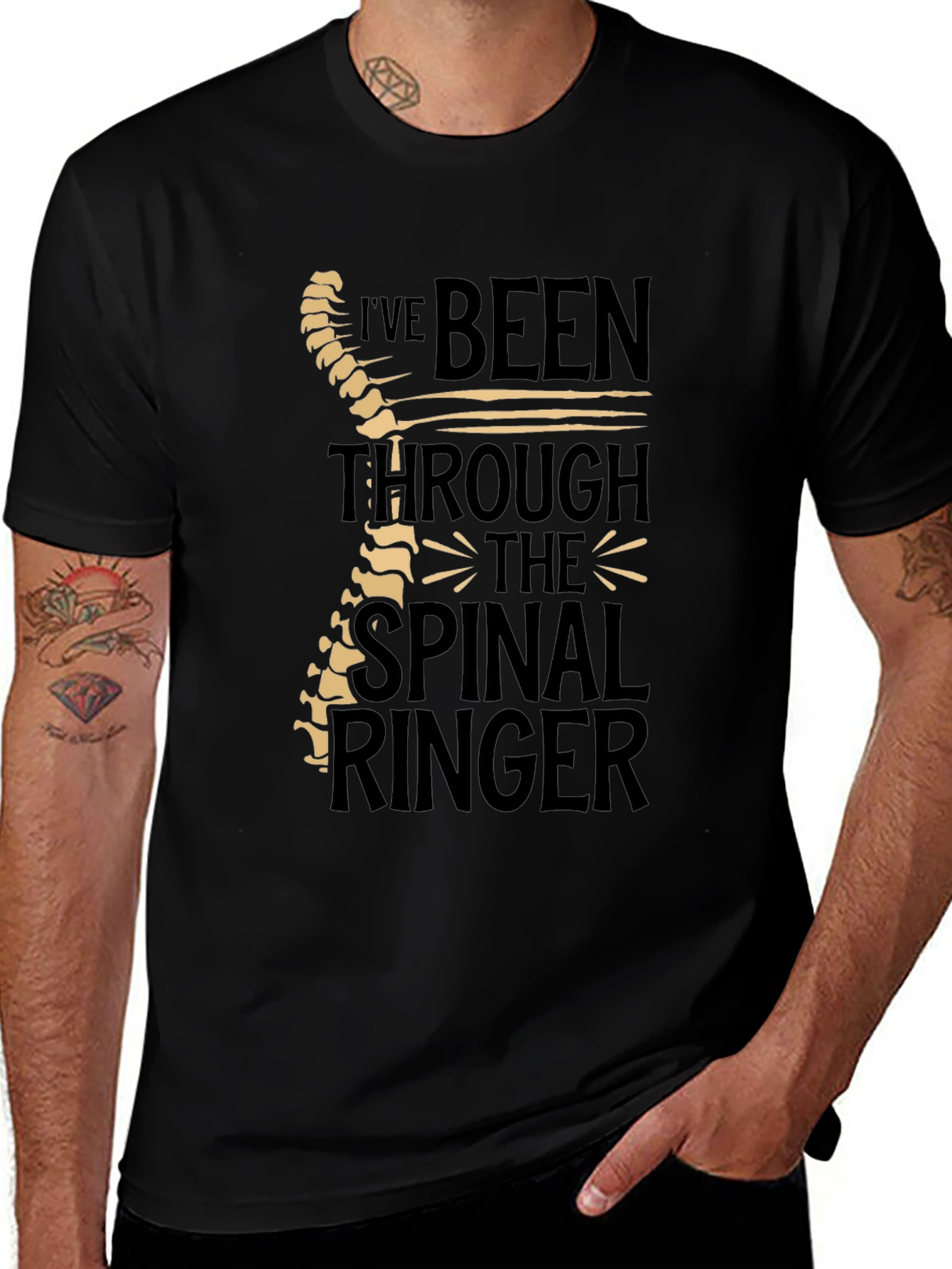 Chiropractor Humor T-Shirt - Spinal Ringer Tee