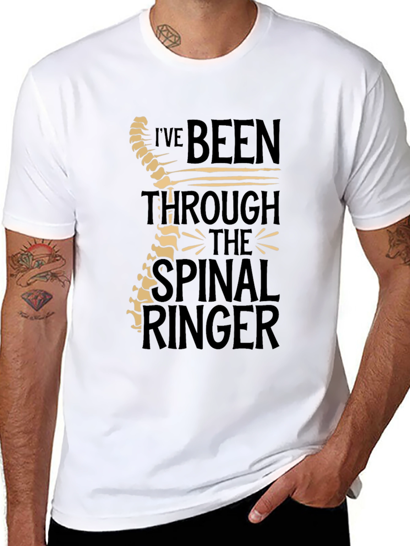 Chiropractor Humor T-Shirt - Spinal Ringer Tee